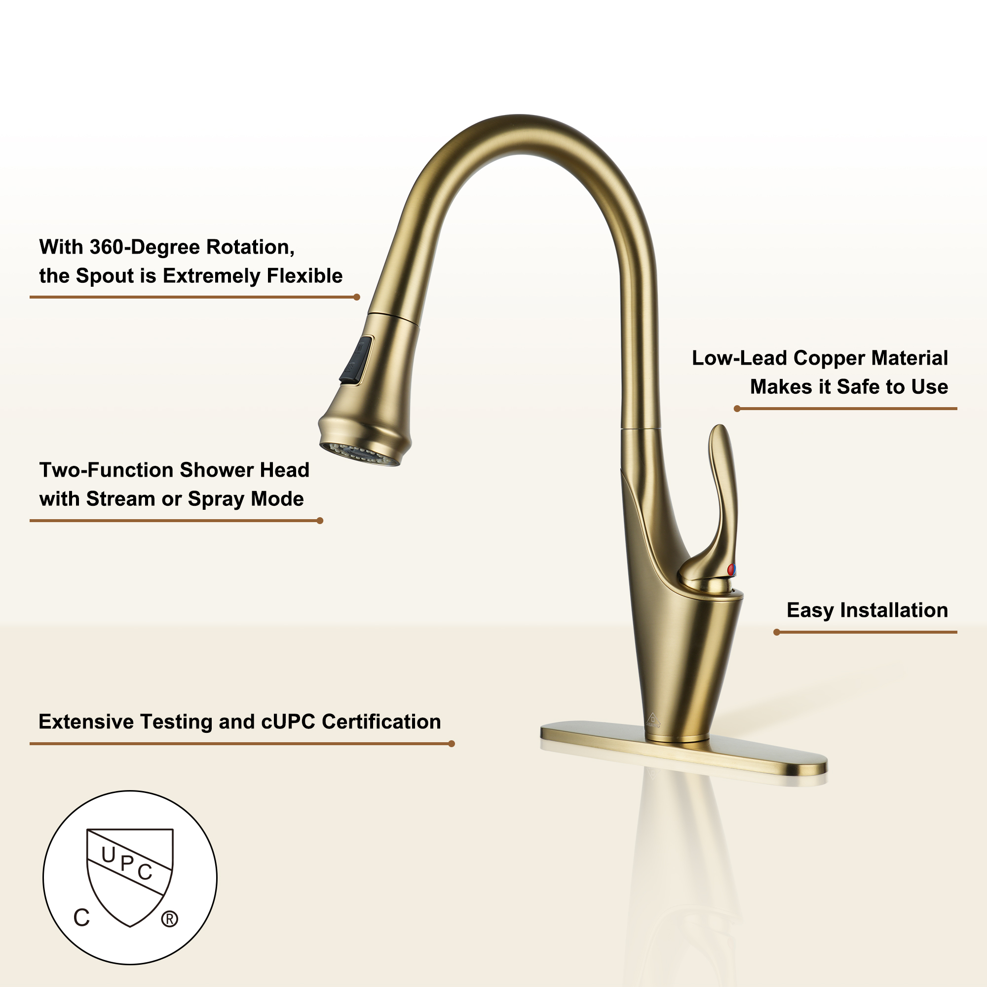 Single-Handle Kitchen Faucet with Pull-Out Sprayer