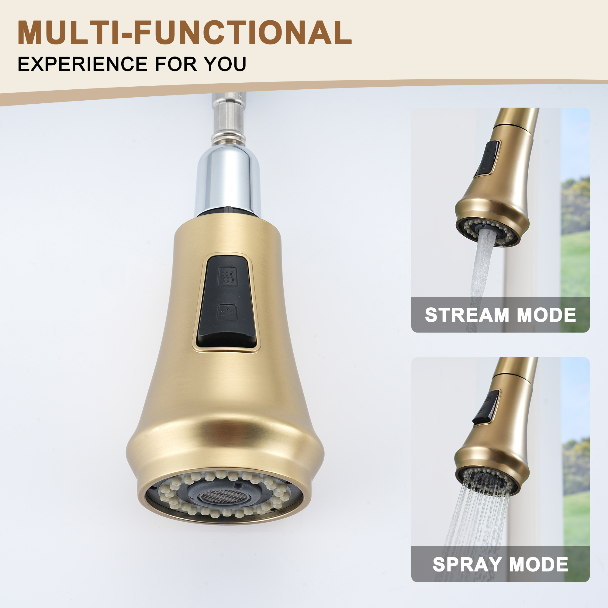 Single-Handle Kitchen Faucet with Pull-Out Sprayer