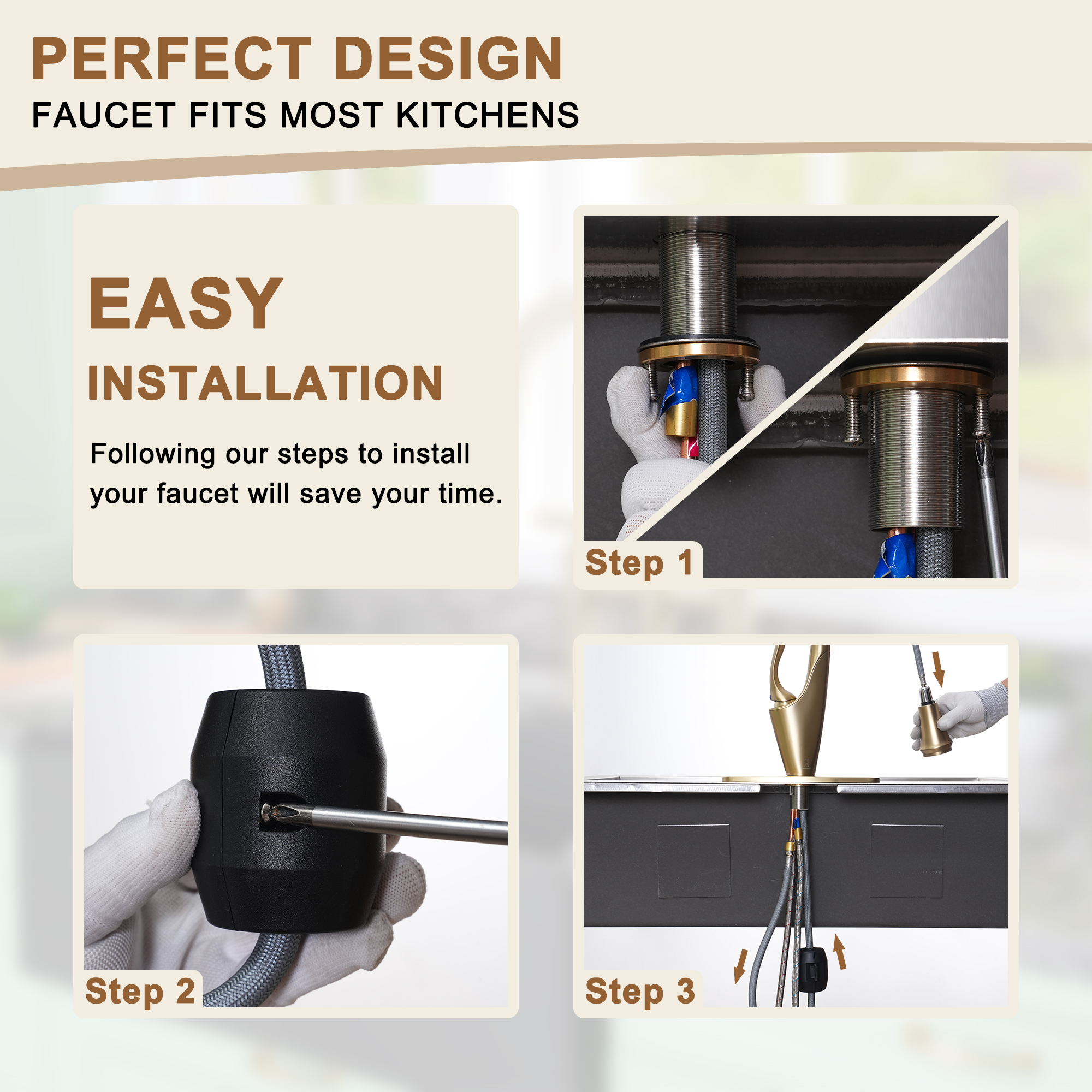 Single-Handle Kitchen Faucet with Pull-Out Sprayer