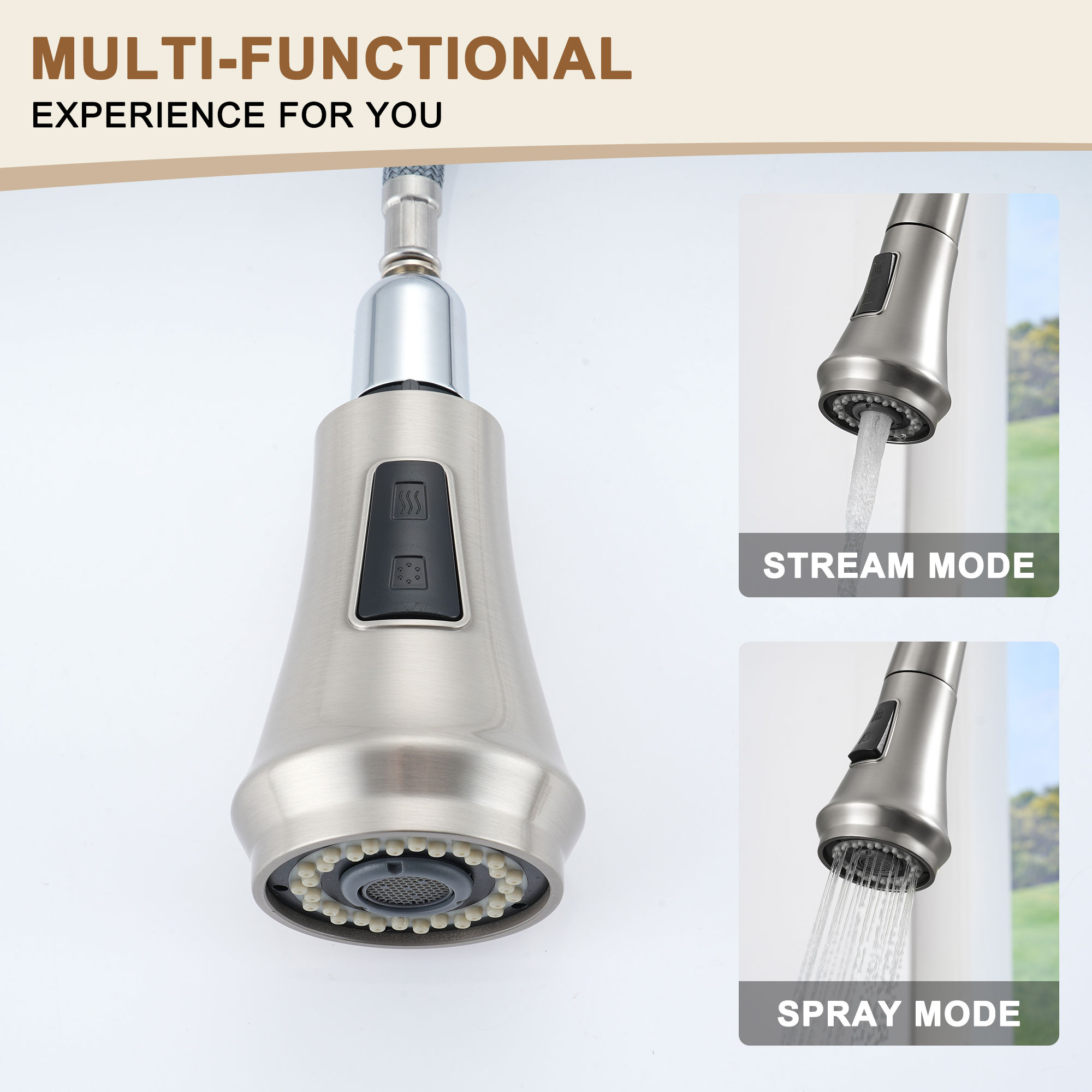 Single-Handle Kitchen Faucet with Pull-Out Sprayer