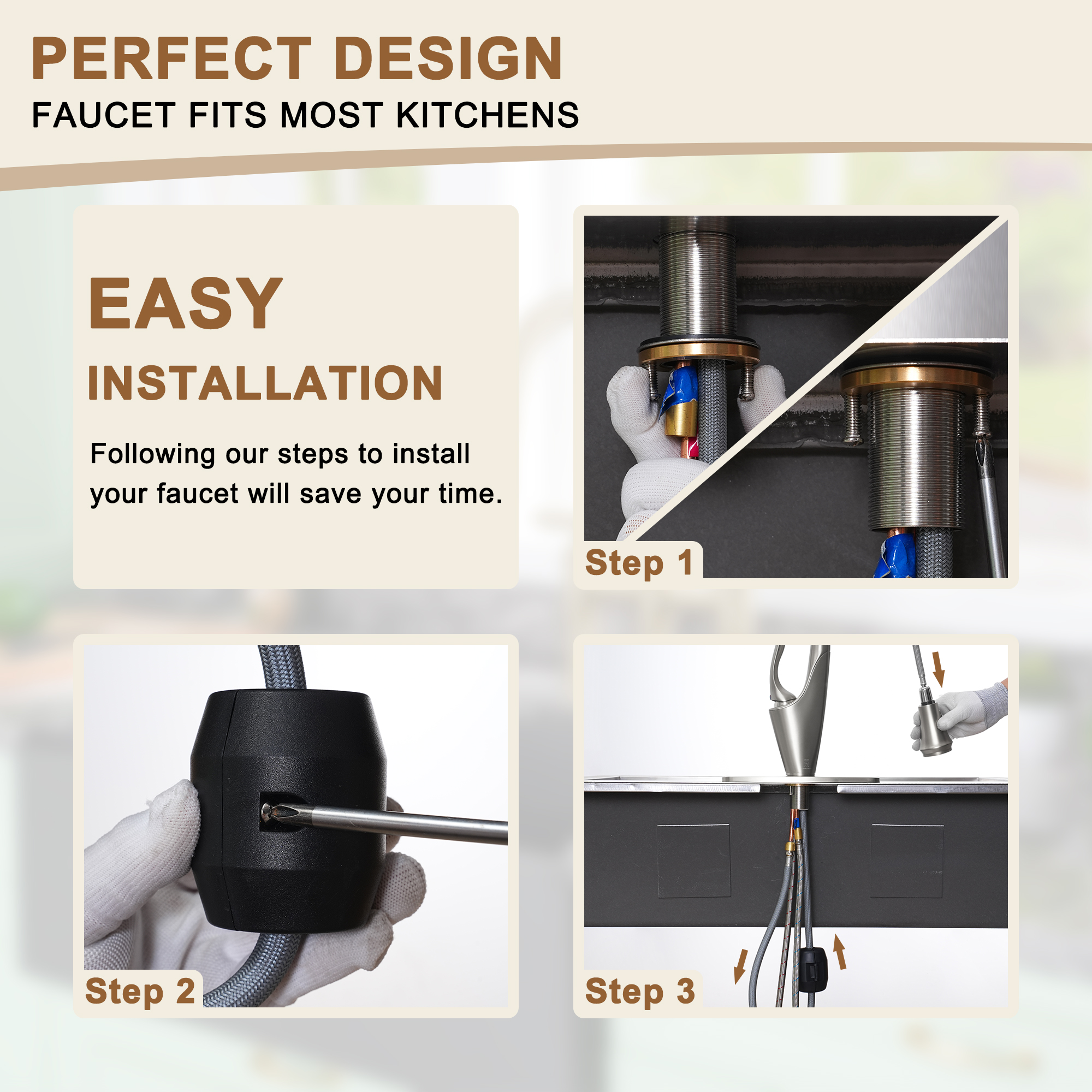 Single-Handle Kitchen Faucet with Pull-Out Sprayer