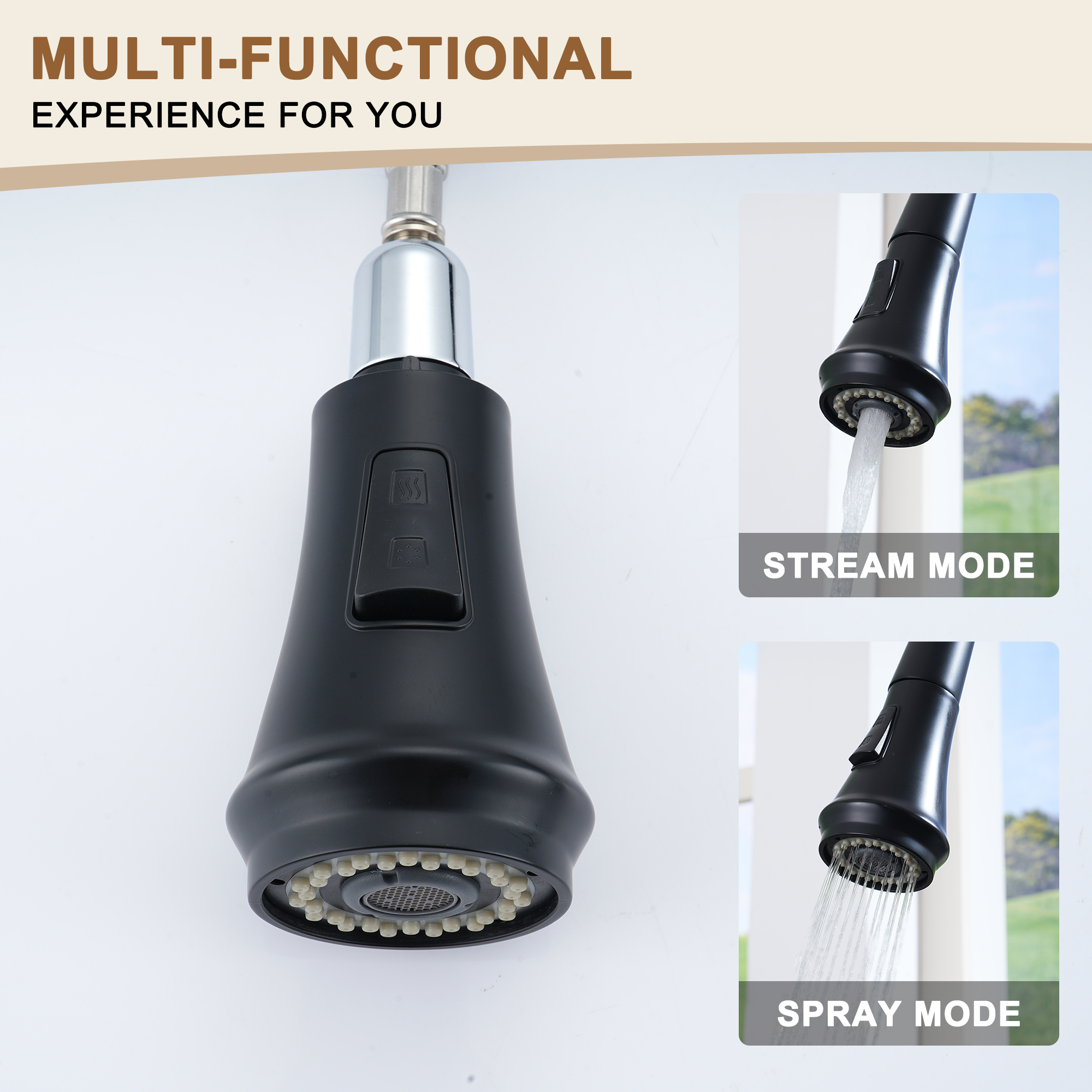 Single-Handle Kitchen Faucet with Pull-Out Sprayer