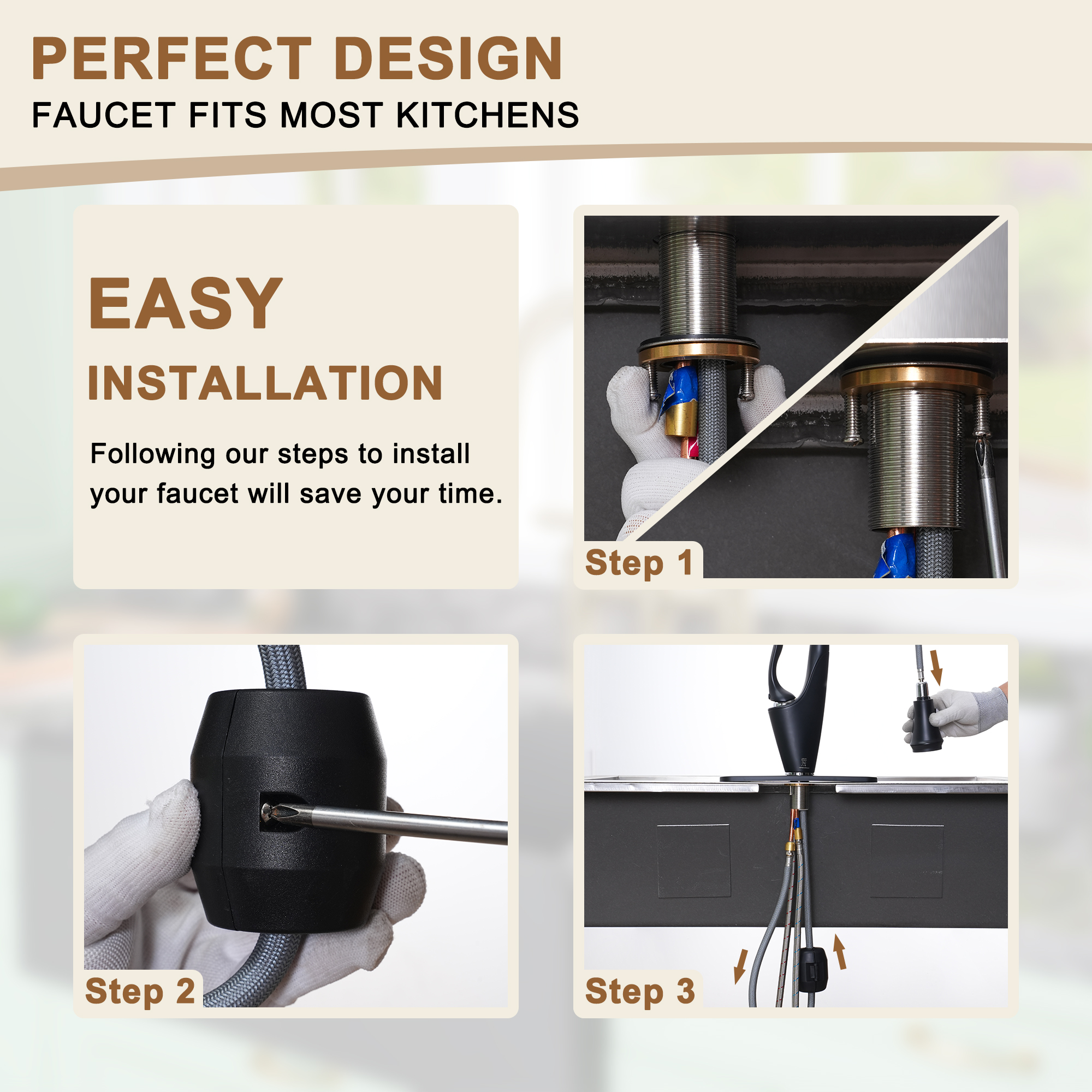 Single-Handle Kitchen Faucet with Pull-Out Sprayer