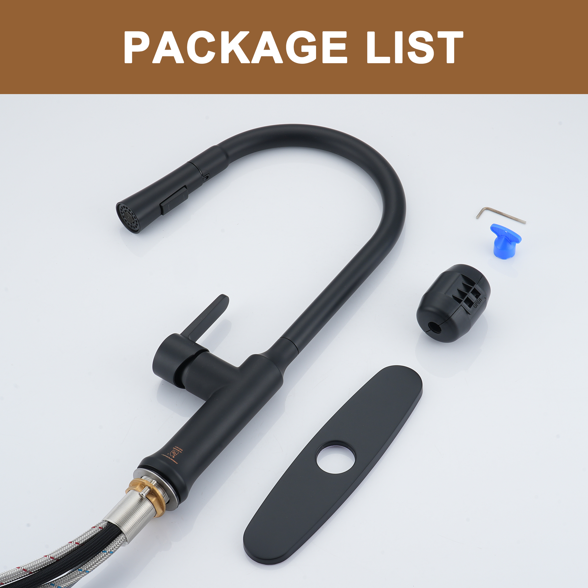 1.8 GPM Single-Handle Pull-Down Kitchen Faucet Single Hole Faucet Brushed Nickel/Matte Black/Brushed Gold