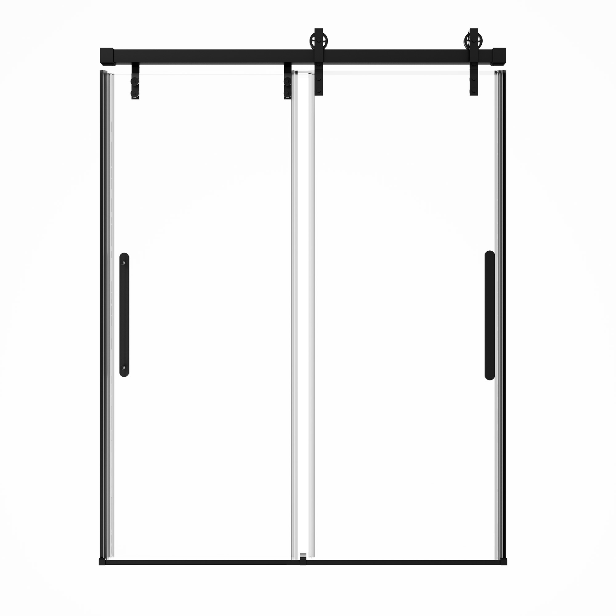 60"x 76" Frameless Stainless Steel Shower Door with 10mm Tempered Glass