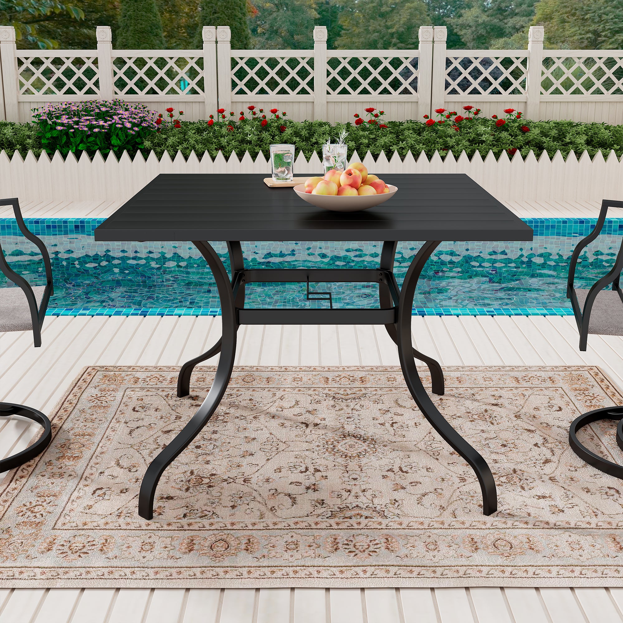 10 ft black patio umbrella Outdoor Umbrella with Base & Solar LED Cantilever Umbrellas 10' Round / Navy Blue