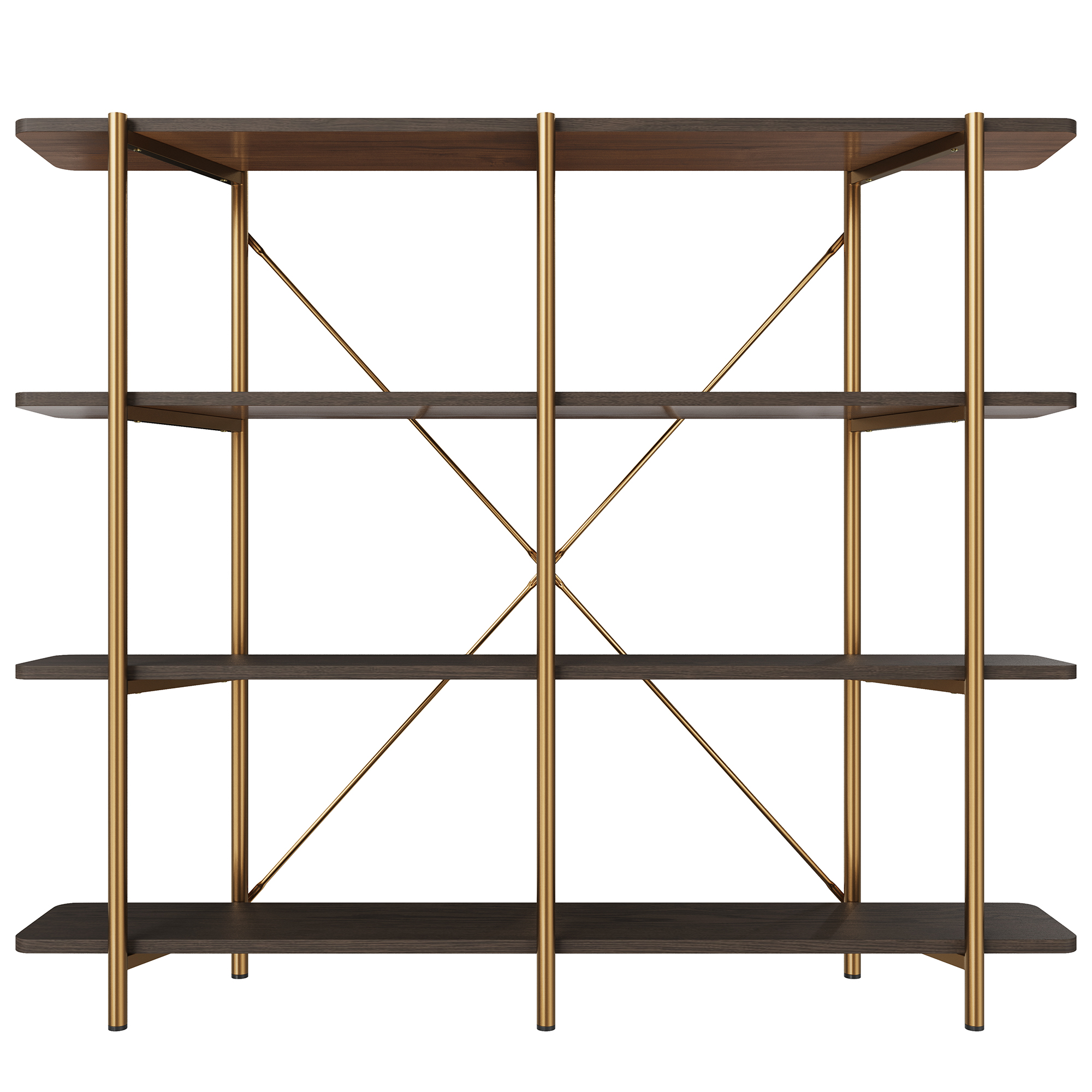 62.99 in. Tall Metal 4-Layer Vertical Stainless Steel Silver Storage Rack Bookshelf Bookcase