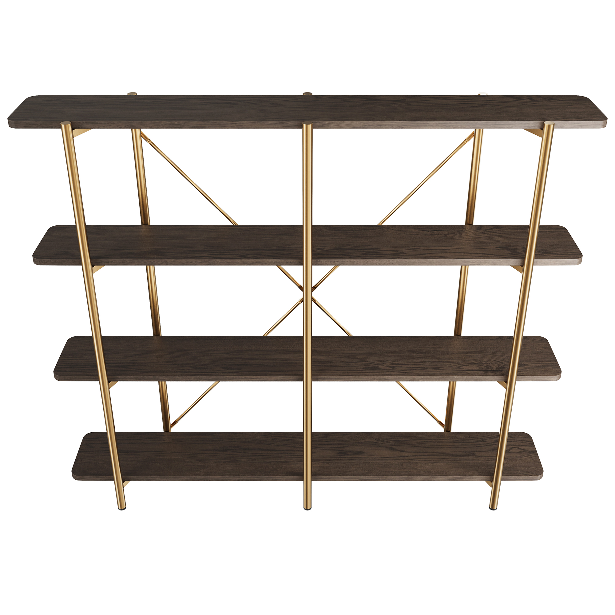 62.99 in. Tall Metal 4-Layer Vertical Stainless Steel Silver Storage Rack Bookshelf Bookcase