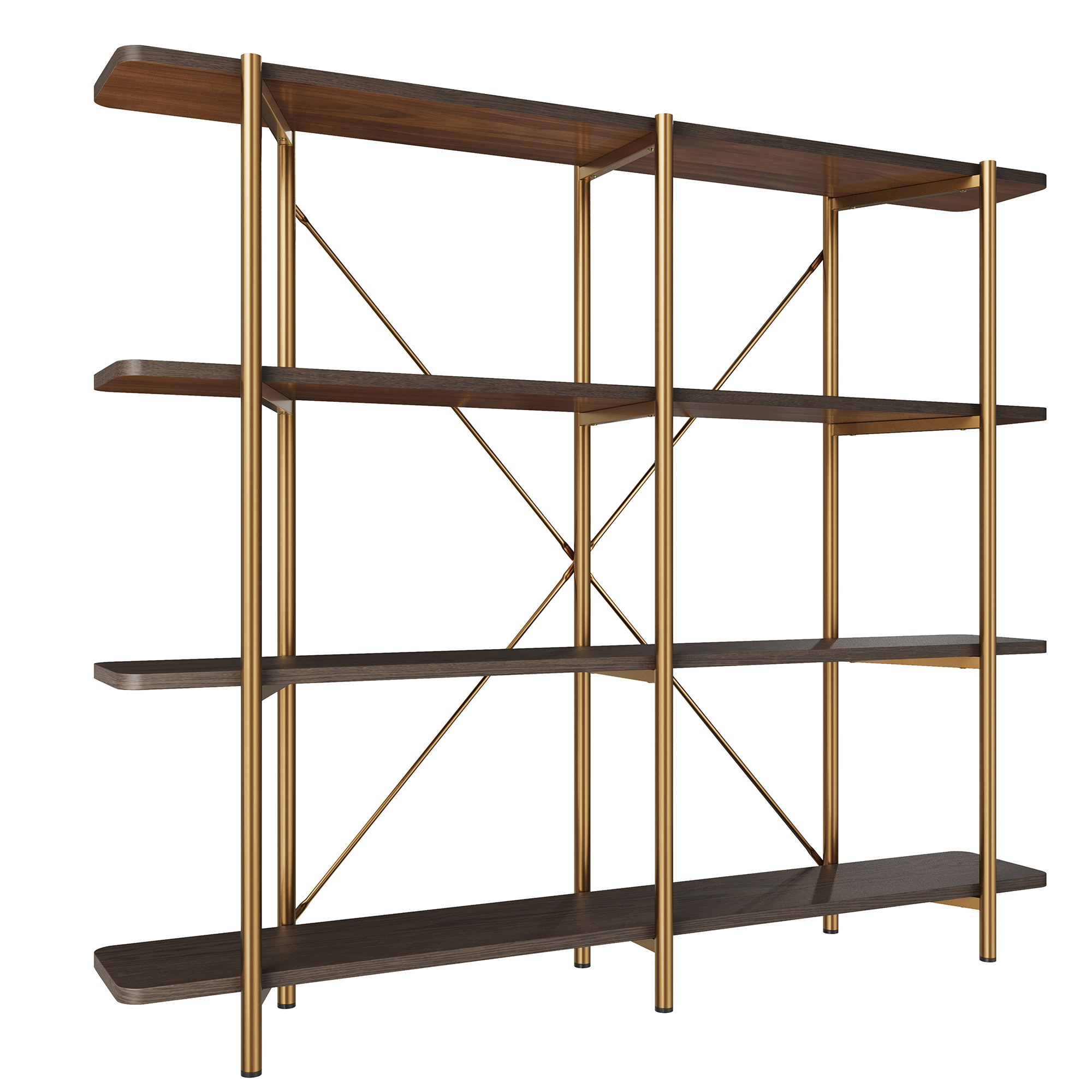 62.99 in. Tall Metal 4-Layer Vertical Stainless Steel Silver Storage Rack Bookshelf Bookcase