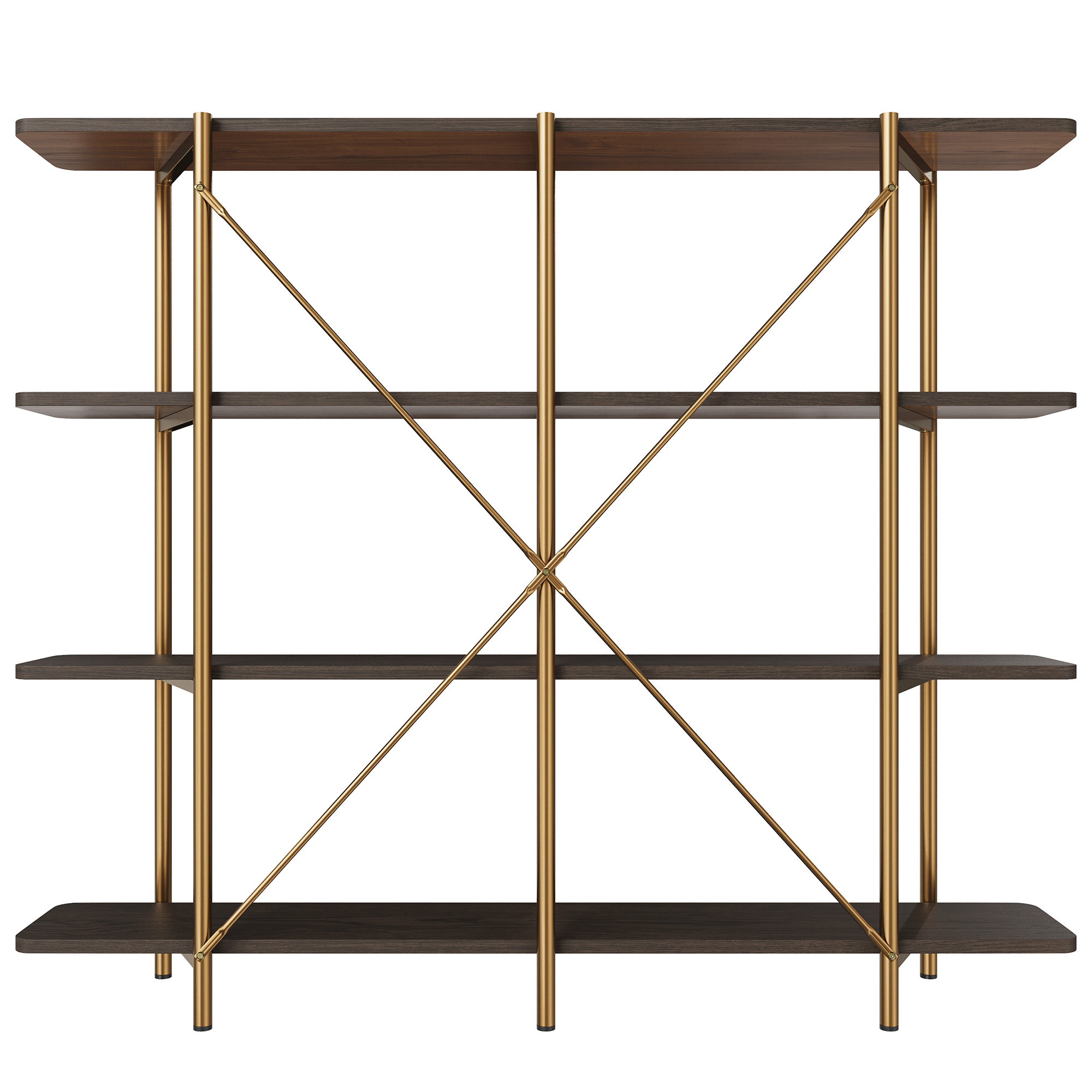 62.99 in. Tall Metal 4-Layer Vertical Stainless Steel Silver Storage Rack Bookshelf Bookcase