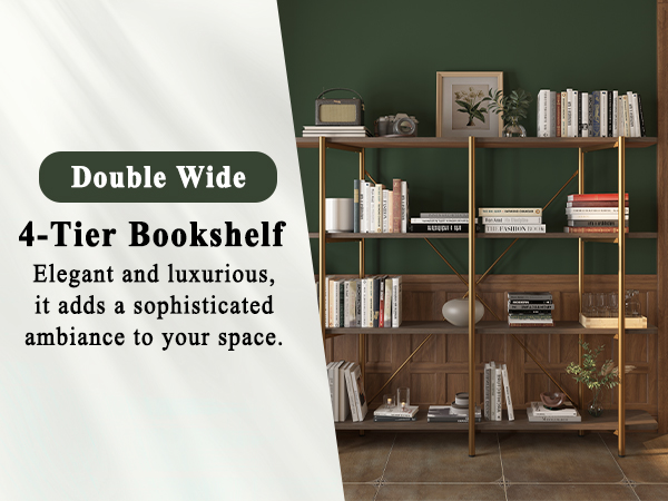 62.99 in. Tall Metal 4-Layer Vertical Stainless Steel Silver Storage Rack Bookshelf Bookcase