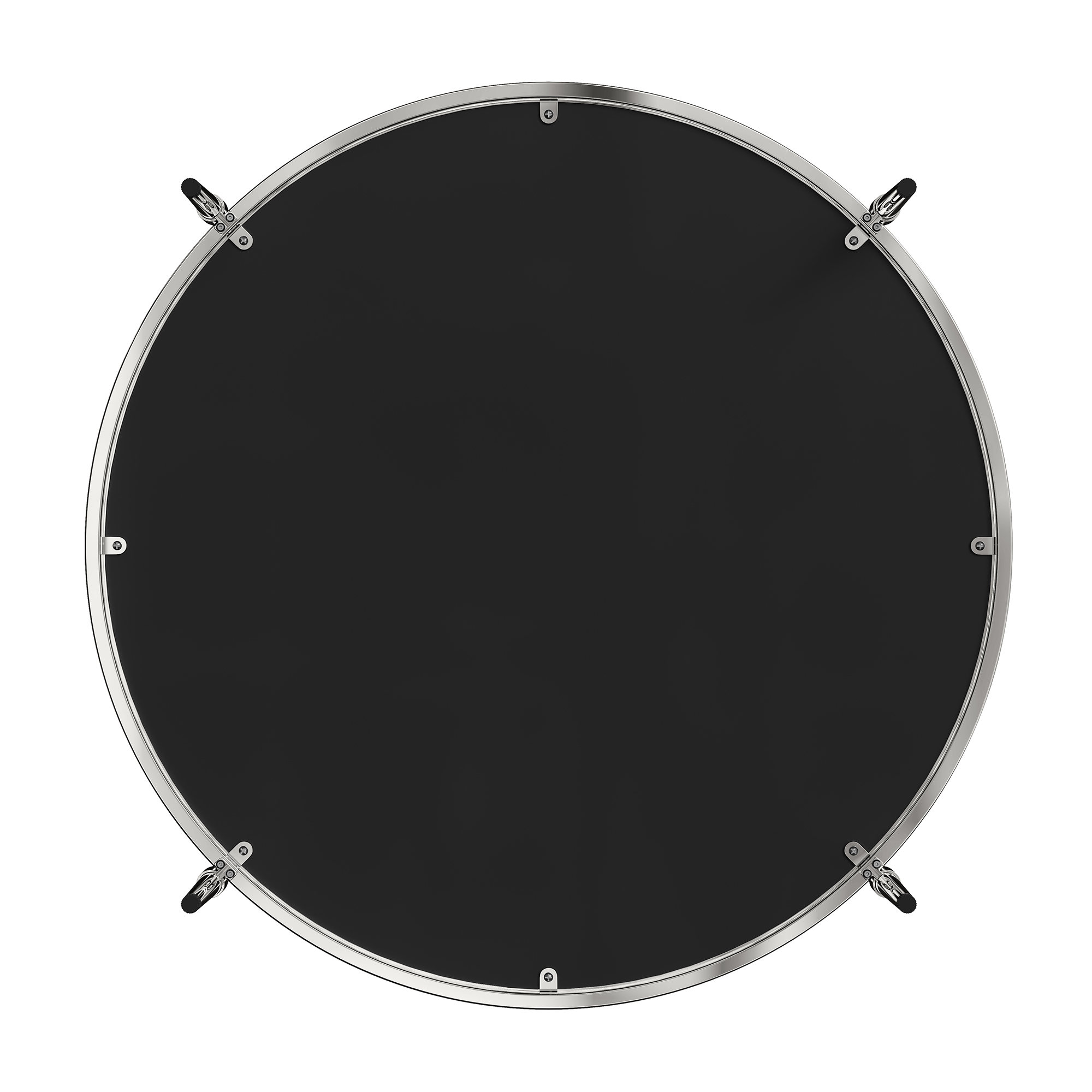 31.5 in. Stainless Steel Round Glass Coffee Table