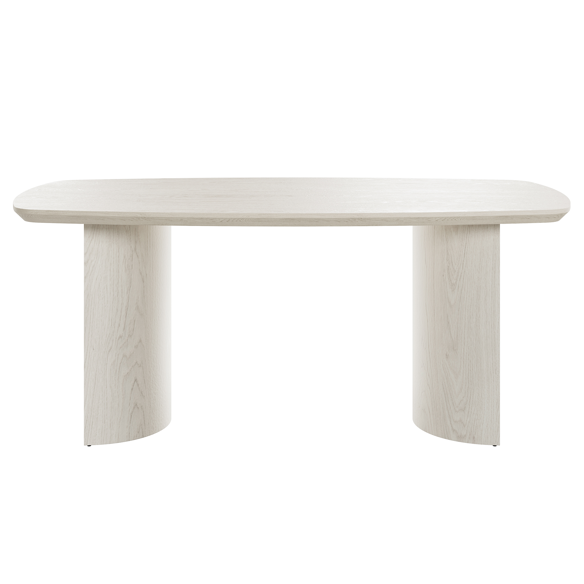White Wood 70.87 in. Trestle Dining Table Seats-6