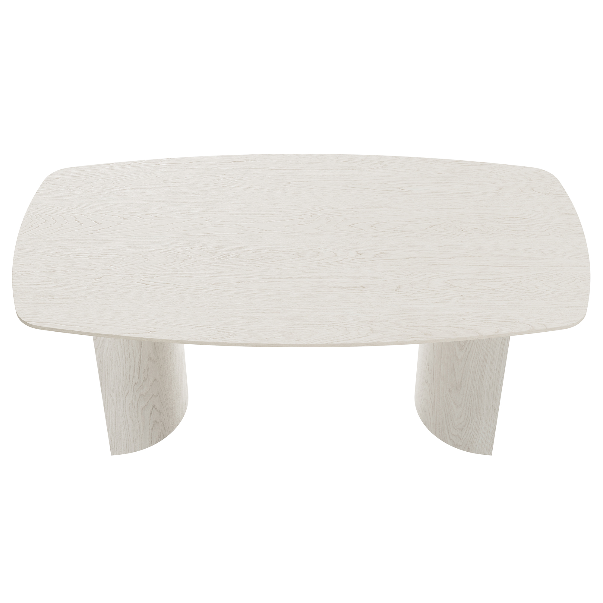White Wood 70.87 in. Trestle Dining Table Seats-6