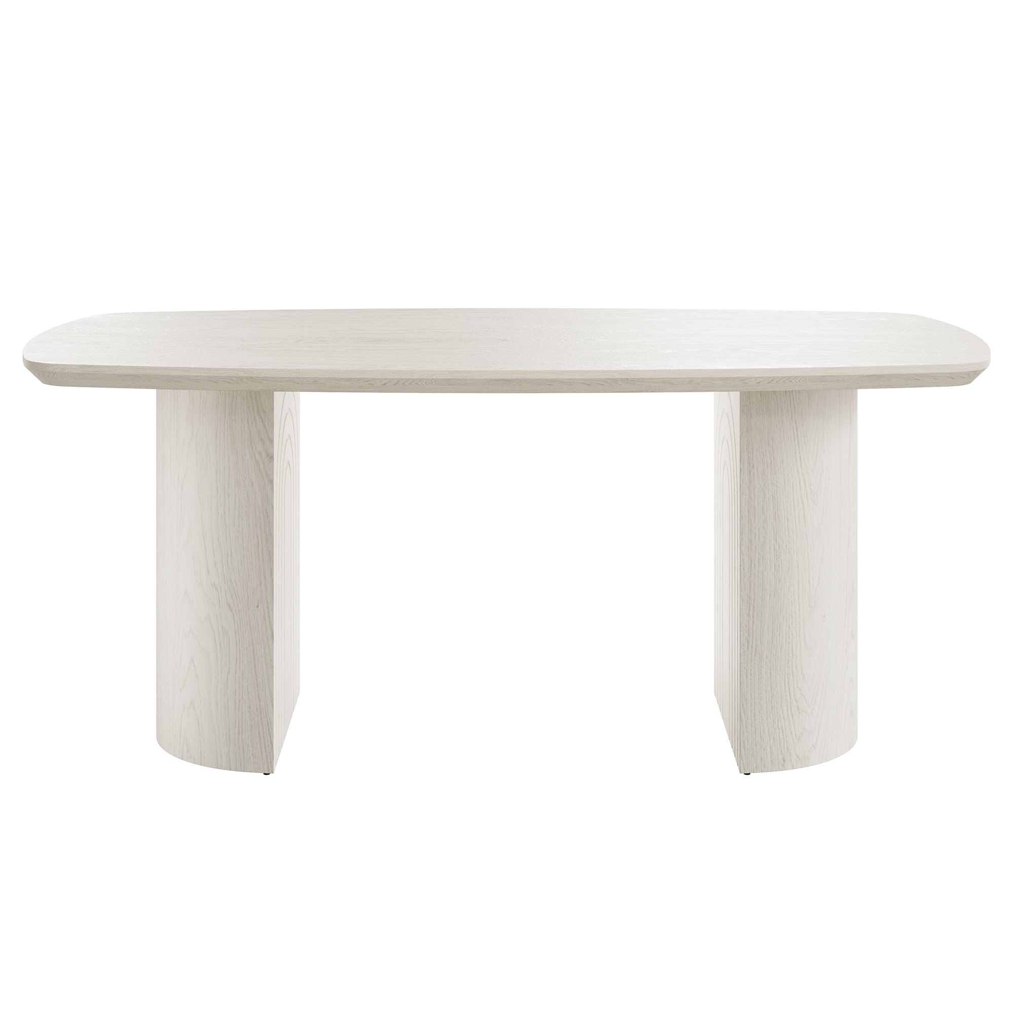 White Wood 70.87 in. Trestle Dining Table Seats-6