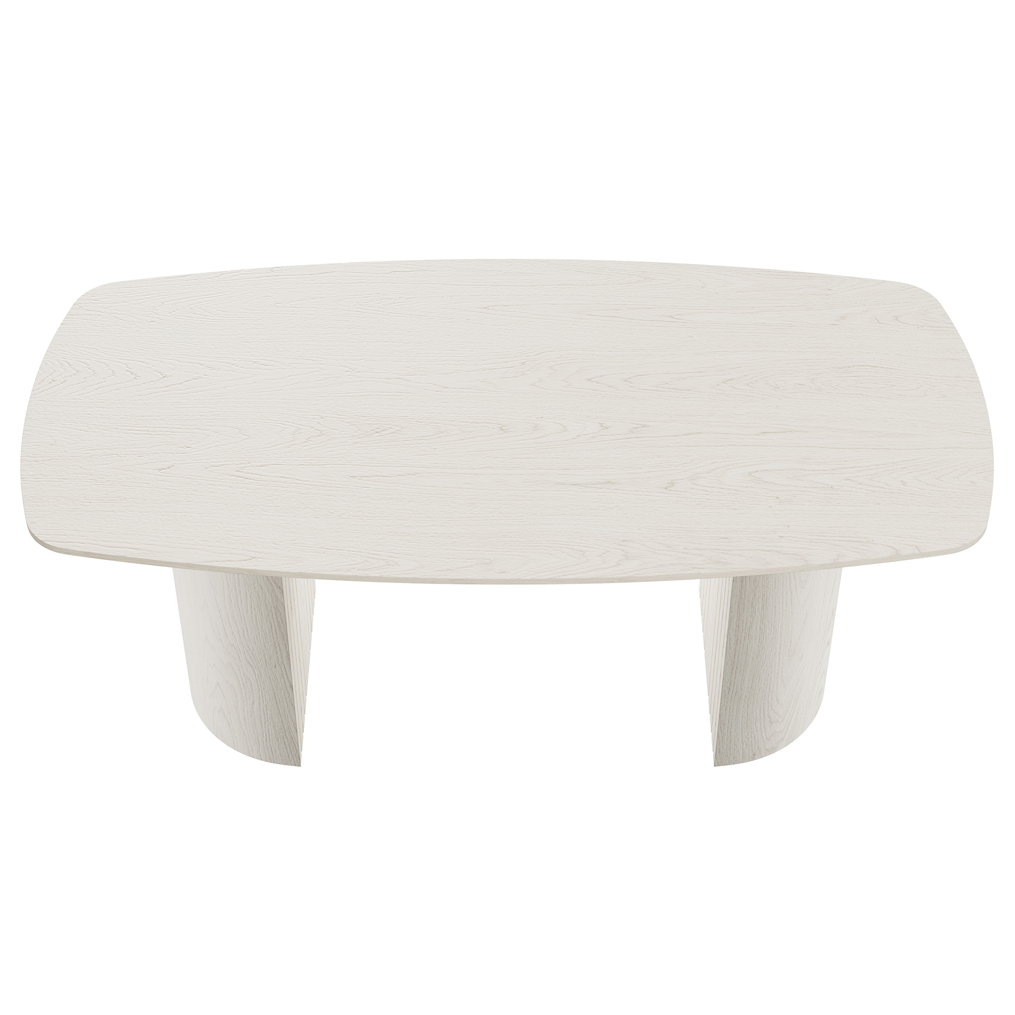 White Wood 70.87 in. Trestle Dining Table Seats-6