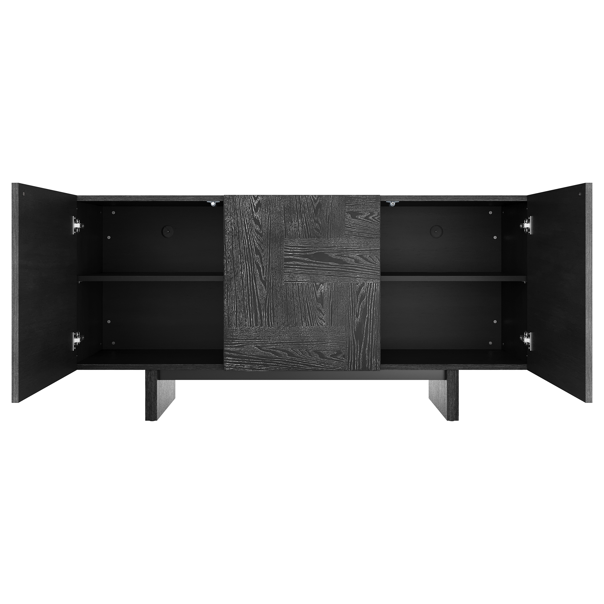 Black Grain TV Stand Fits TVs up to 60 to 75 in.