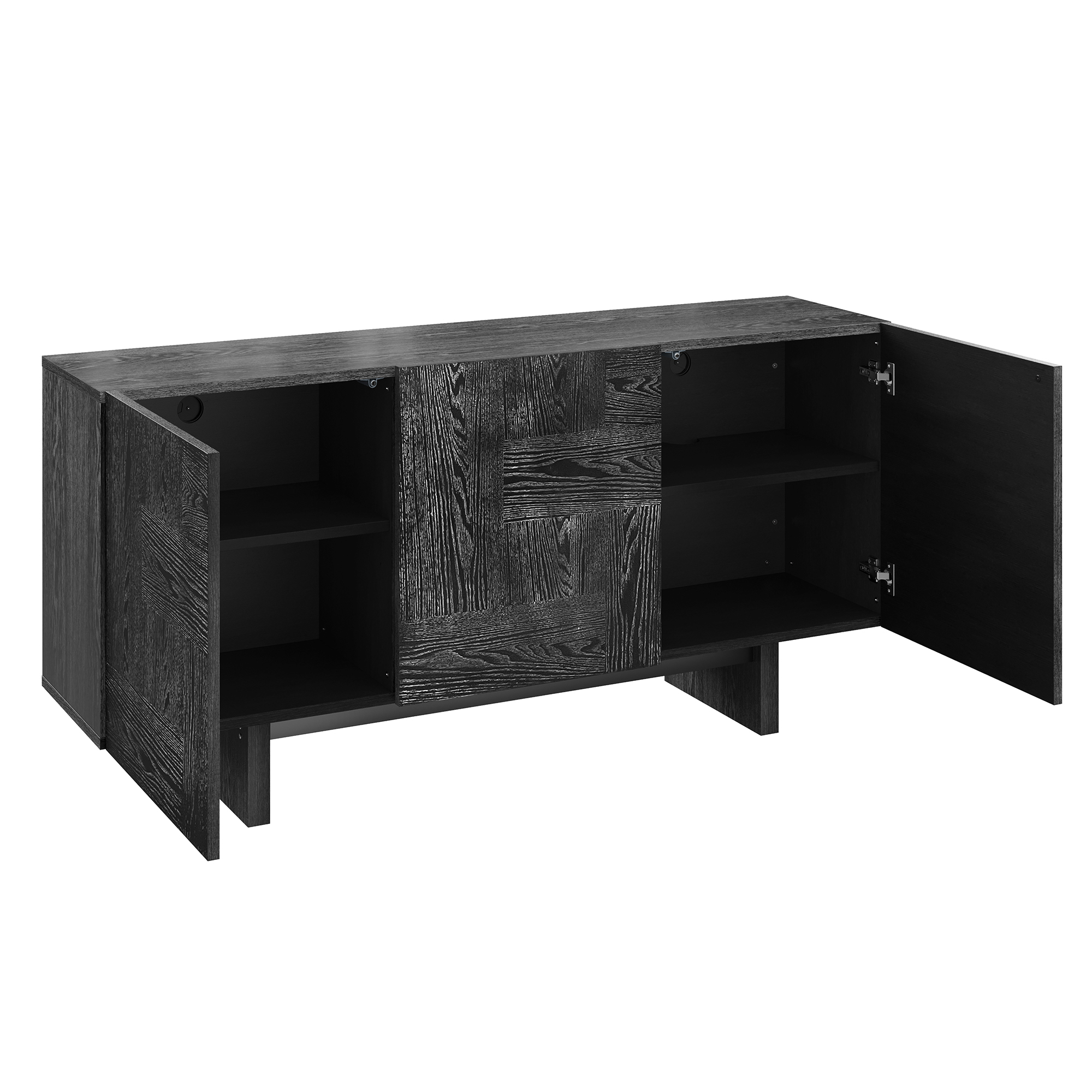 Black Grain TV Stand Fits TVs up to 60 to 75 in.