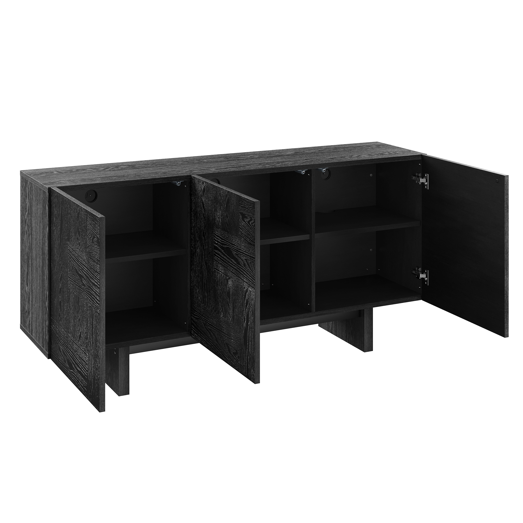 Black Grain TV Stand Fits TVs up to 60 to 75 in.