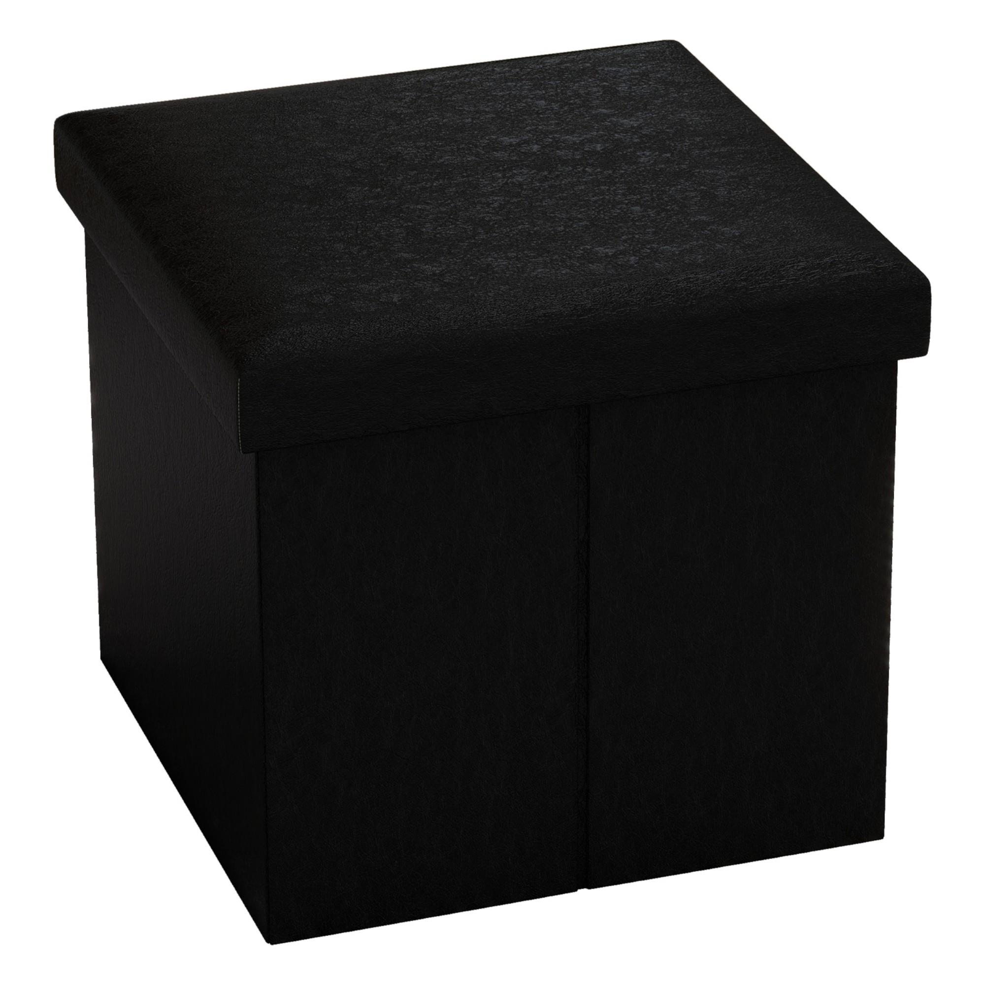 Grey Foldable Cube Ottoman Stools Storage Ottoman for Living Room
