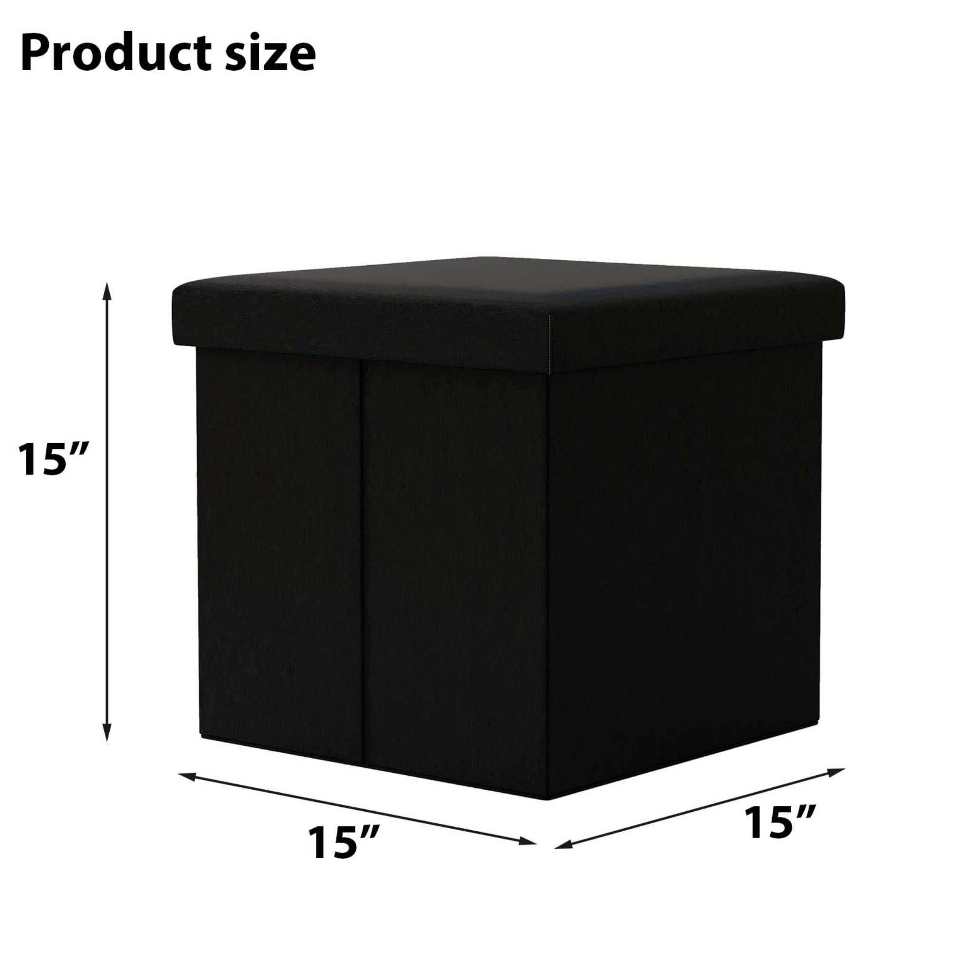 Grey Foldable Cube Ottoman Stools Storage Ottoman for Living Room