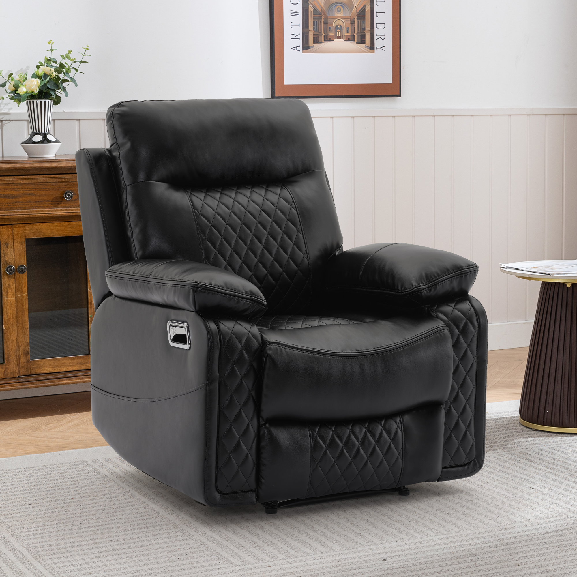 Manual Recliner Chair, Comfy Recliner Single Sofa Chair for Living Room Bedroom