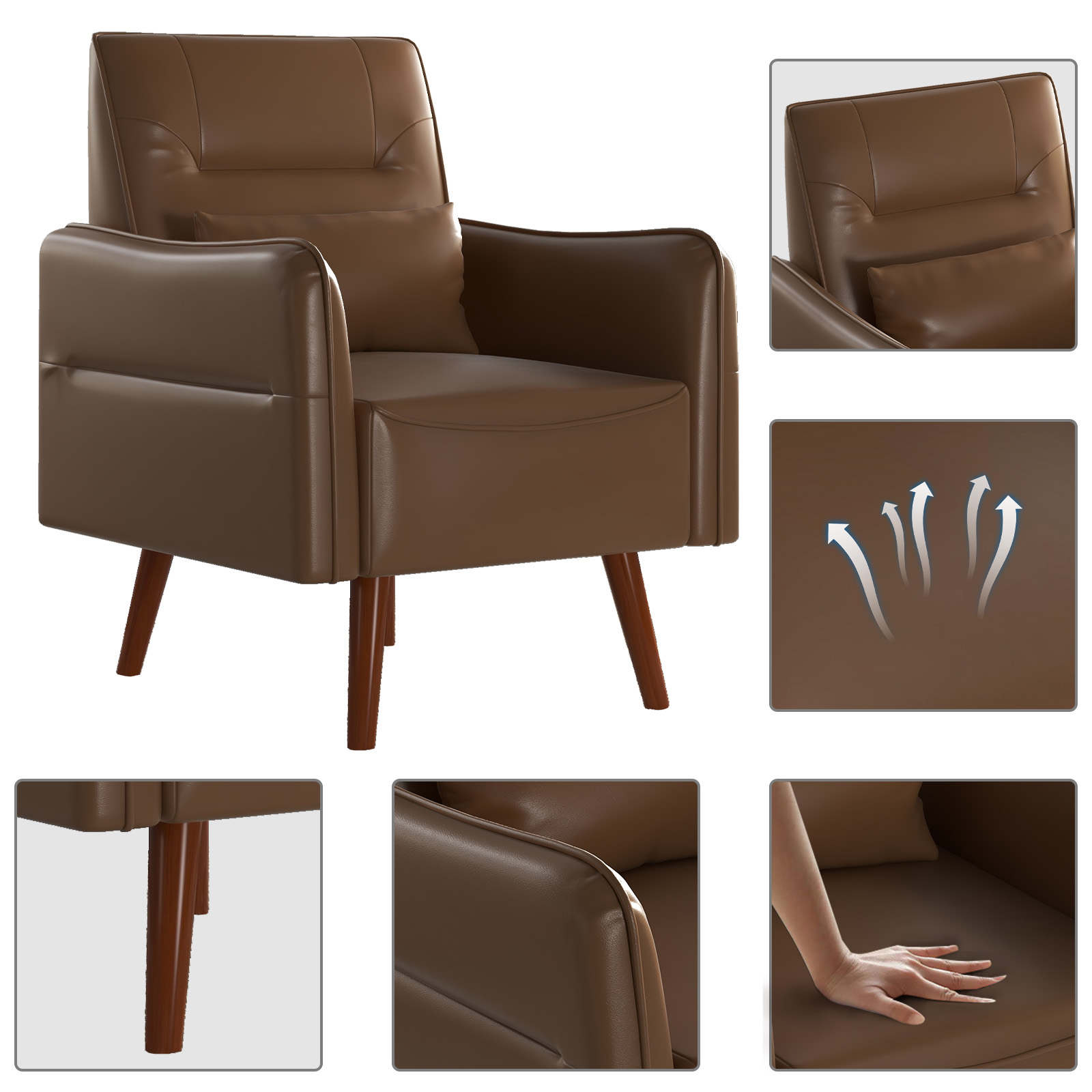 Accent Chair, Upholstered Arm Chair For Living Room Bedroom