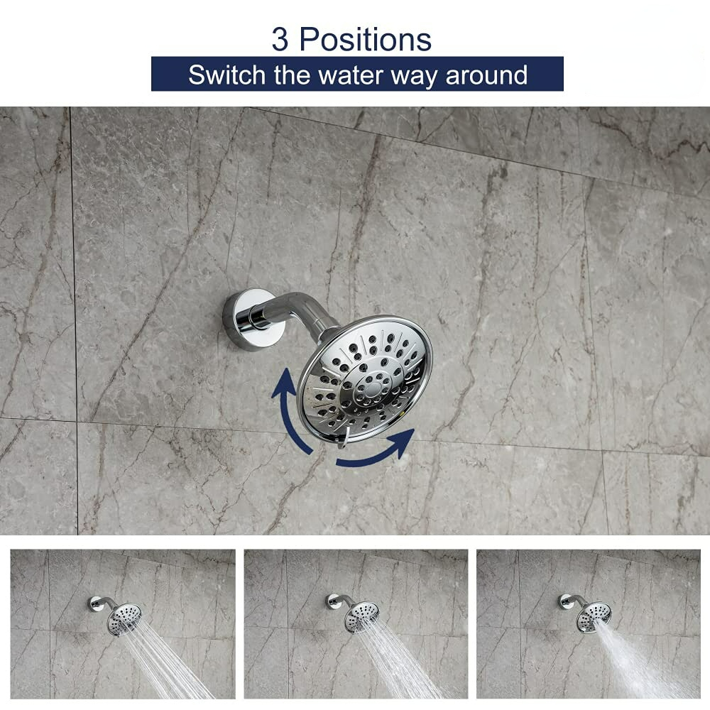 Bathtub Faucet Set, Shower System with Tub Spout 4.84 Inch 3-Spray Bathroom Shower Head, Single-Handle Shower Valve and Trim Kit (Oil Rubbed Bronze)