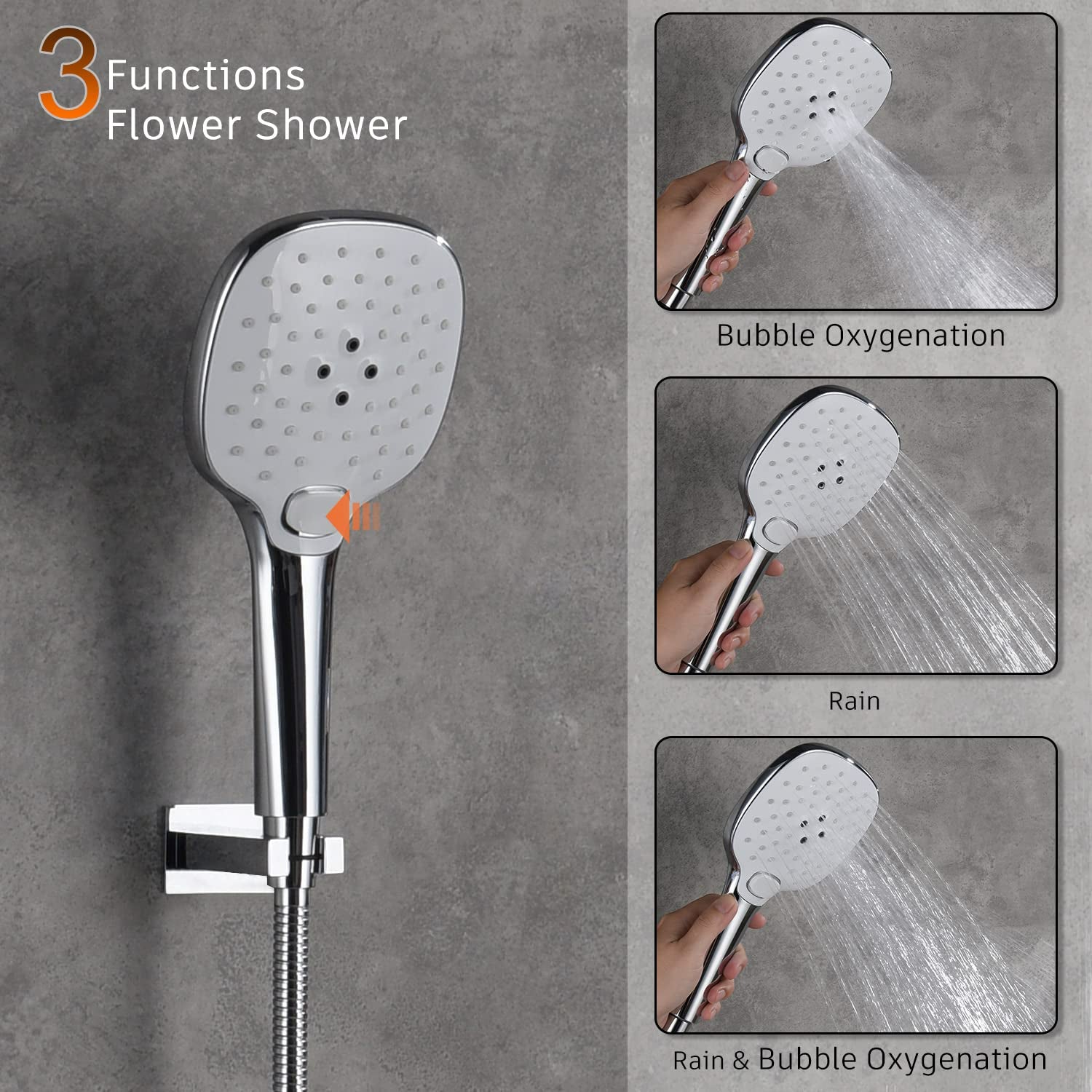 10" Wall Mounted 2 Function Dual Shower Head System with Handheld