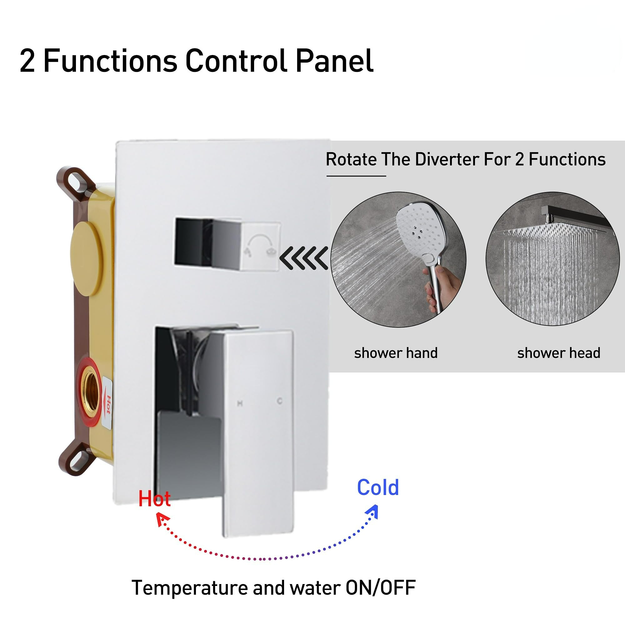 10" Wall Mounted 2 Function Dual Shower Head System with Handheld