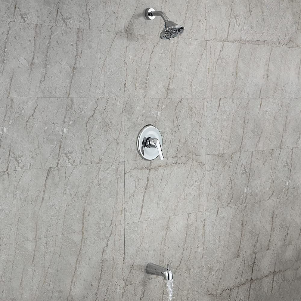 Bathtub Faucet Set, Shower System with Tub Spout 4.84 Inch 3-Spray Bathroom Shower Head, Single-Handle Shower Valve and Trim Kit (Oil Rubbed Bronze)