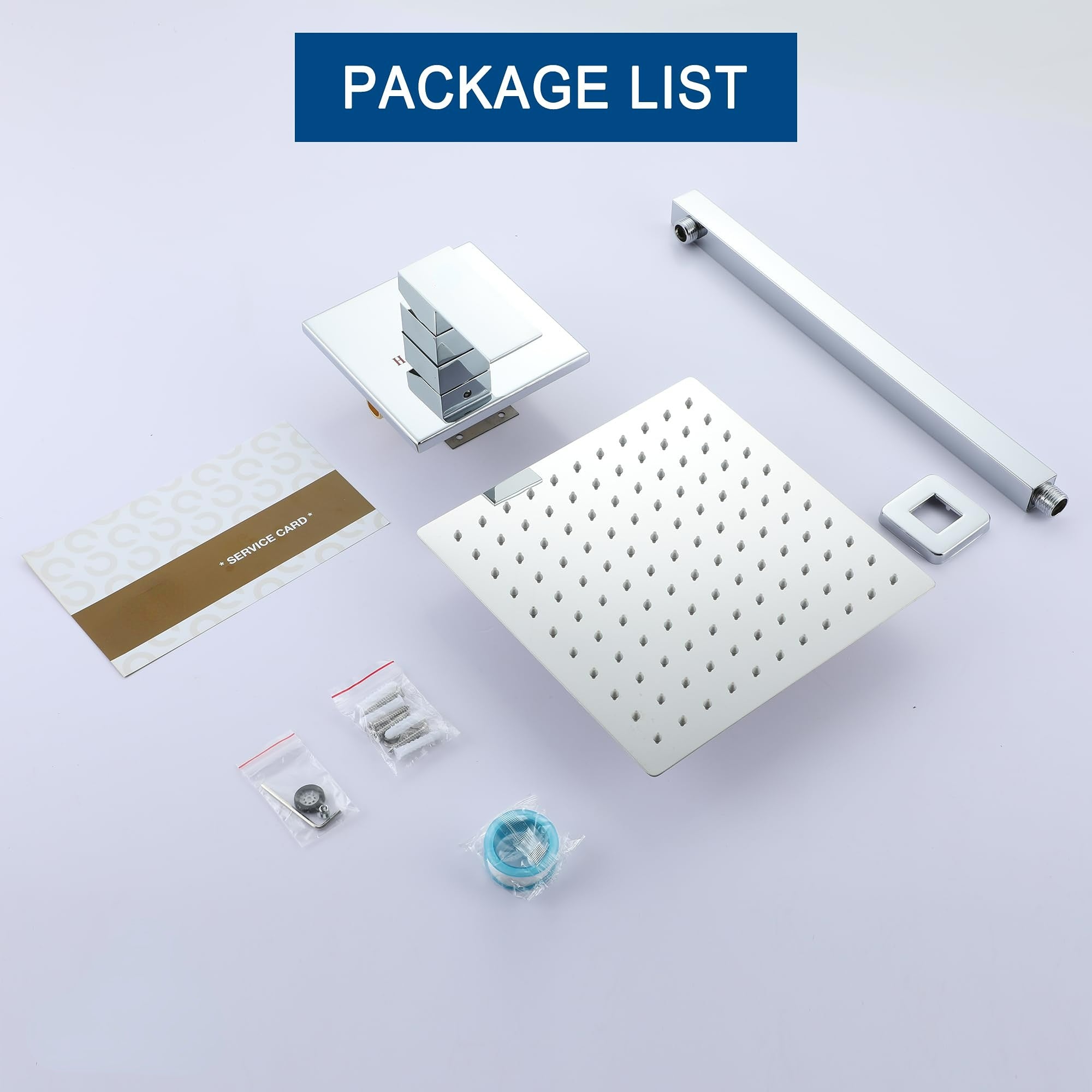 9 Inch Square Shower Faucet - Single-Handle, High-Pressure 1-Spray Shower Head with Valve, Easy Installation, Modern Design for Bathroom Brushed Nickel