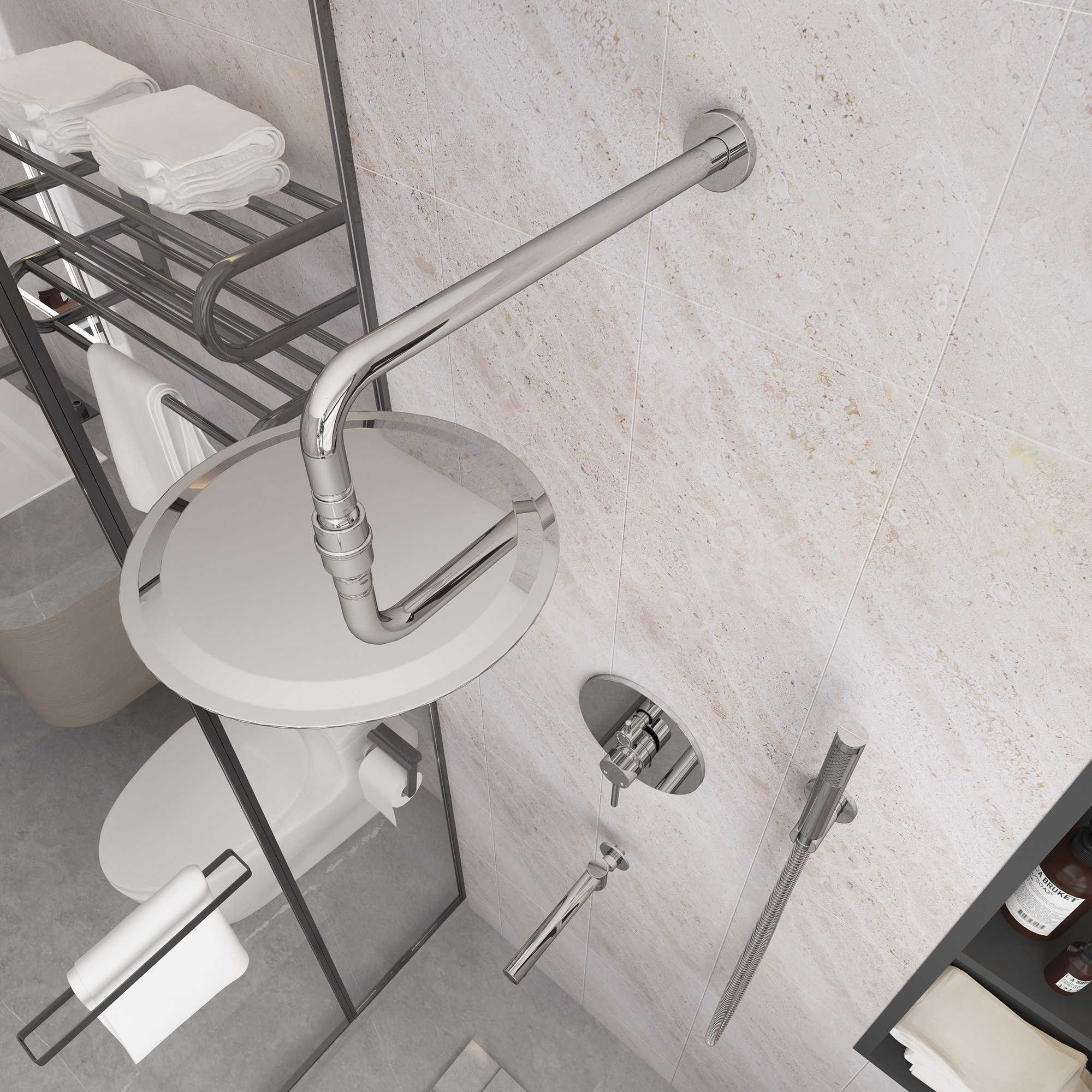 10-Inch Three-function Wall-mounted Round Shower System With Swivel Bathtub Spout