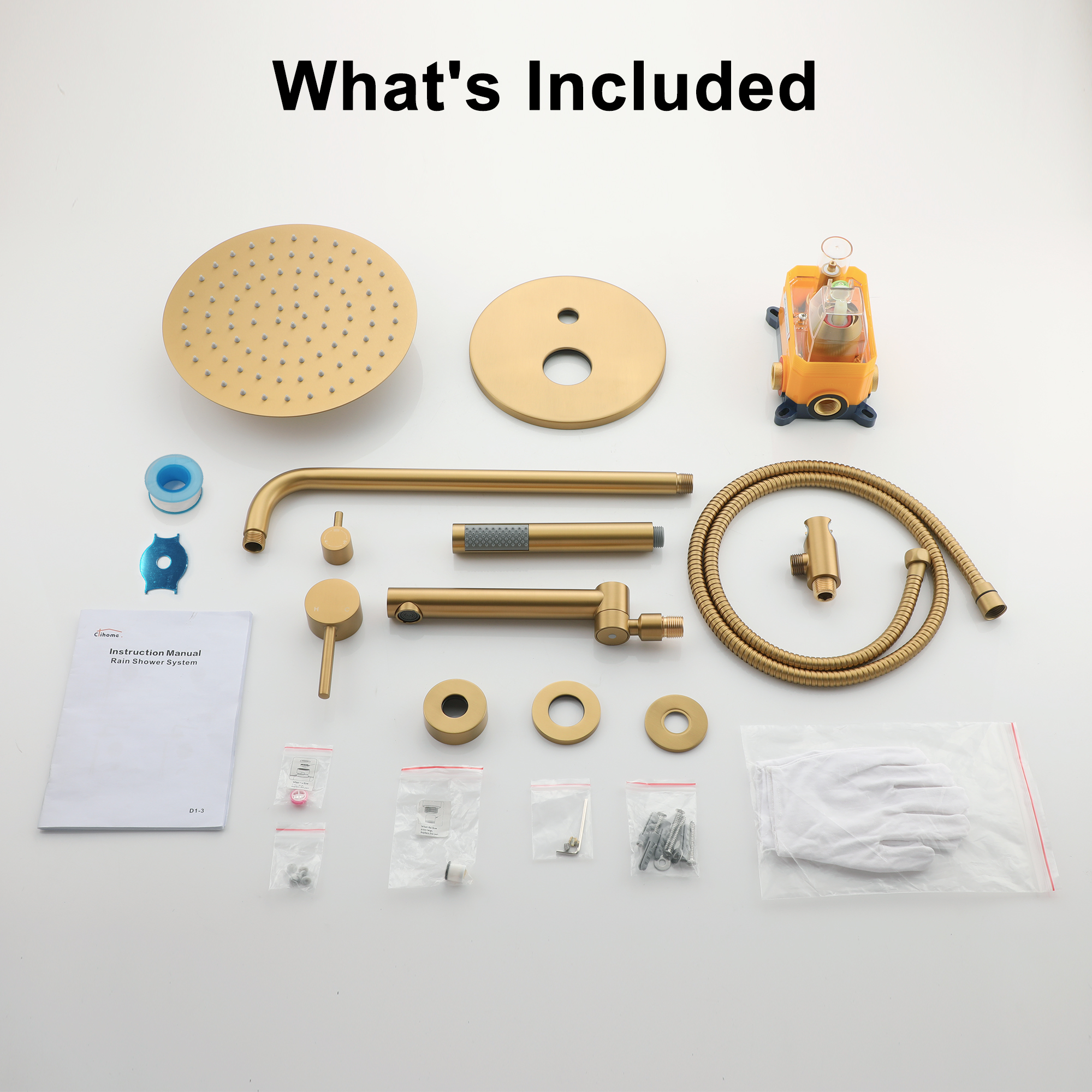 10-Inch Three-function Wall-mounted Round Shower System With Swivel Bathtub Spout