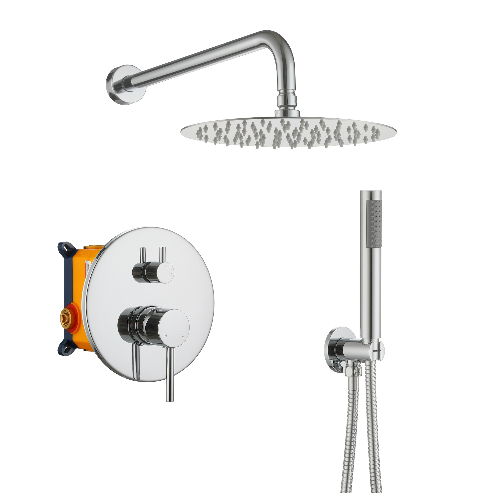 10-Inch Two-function Wall Mount Round Shower Set