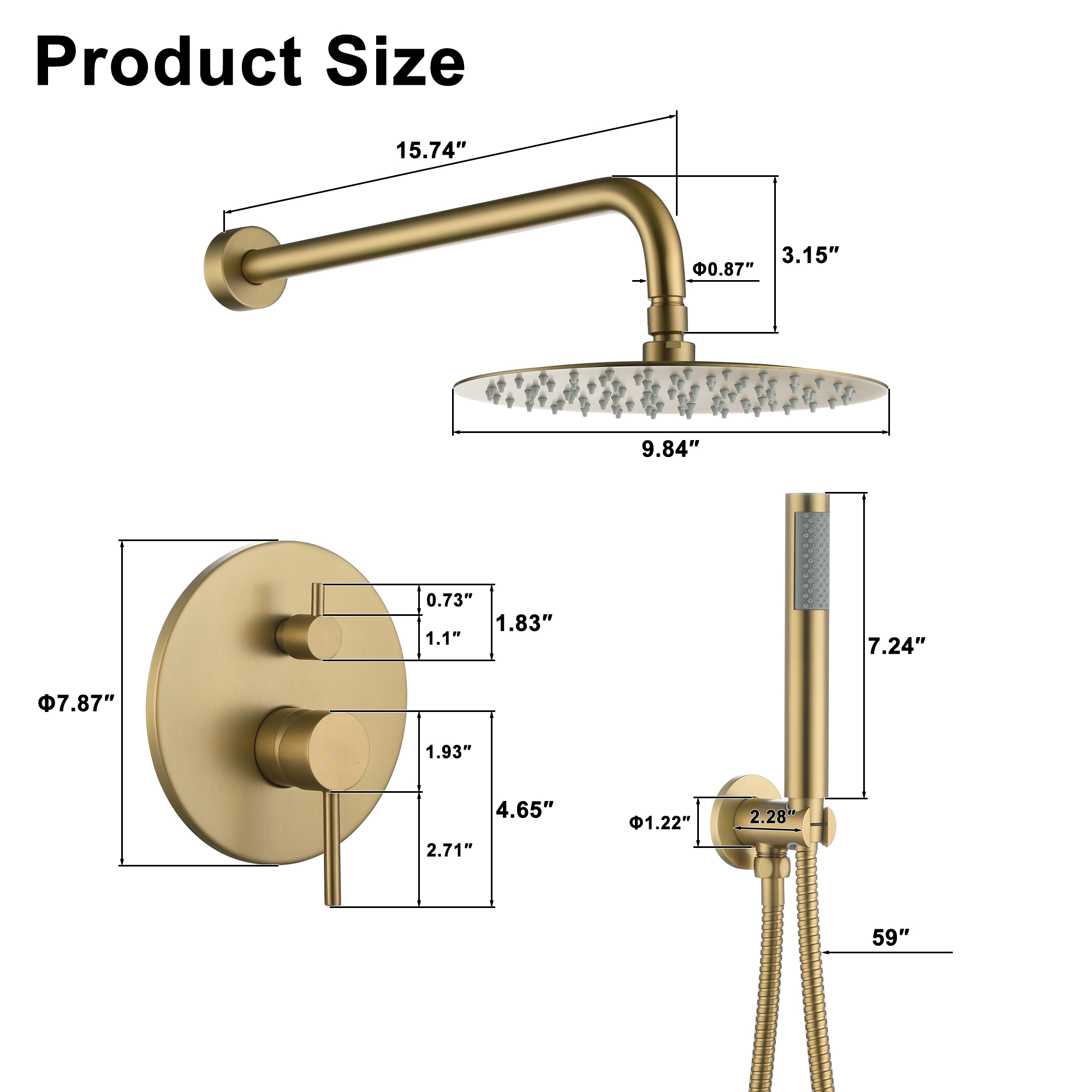 10-Inch Two-function Wall Mount Round Shower Set