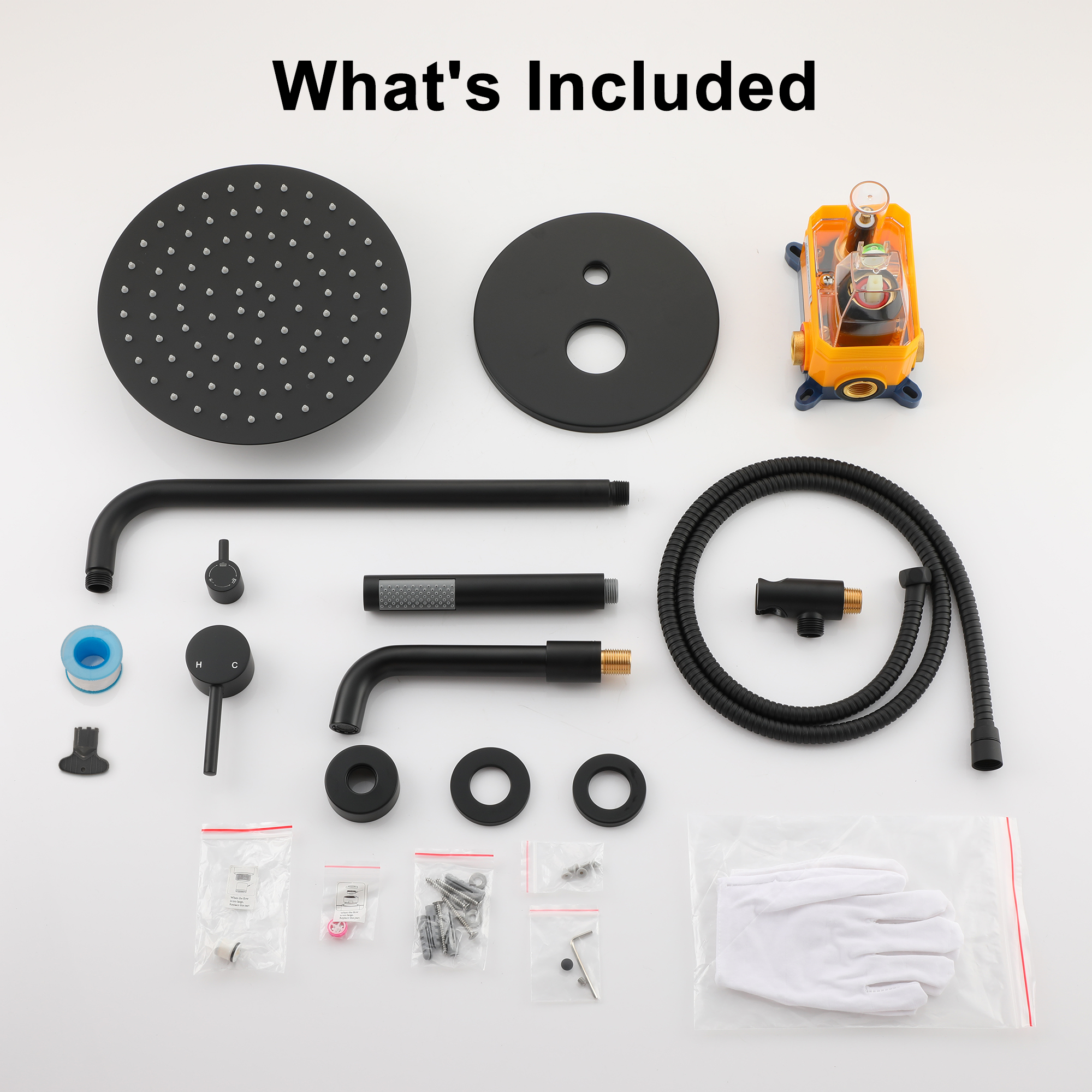 10-Inch Triple Function Wall Mounted Round Shower System with Tub Outlet