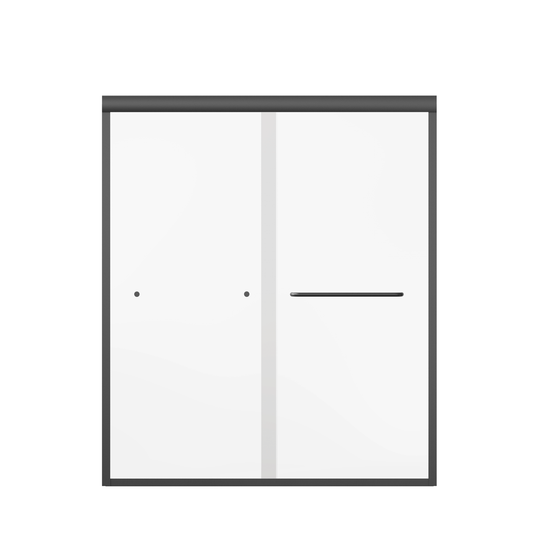 Semi-Frameless Double Sliding Shower Door - Bypass Design, 56"-60" W x 70" H, Matte Black, 1/4" SGCC Tempered Glass with Explosion-Proof Film