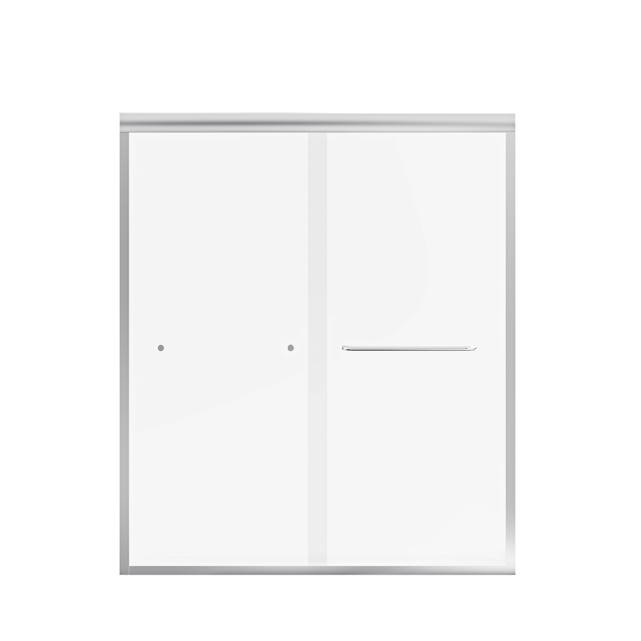 56"-60"W*70" H Semi-Frameless Double Sliding Shower Door, Bypass Shower Door, 1/4" (6mm) Thick SGCC Tempered Glass Door with Explosion-Proof Film