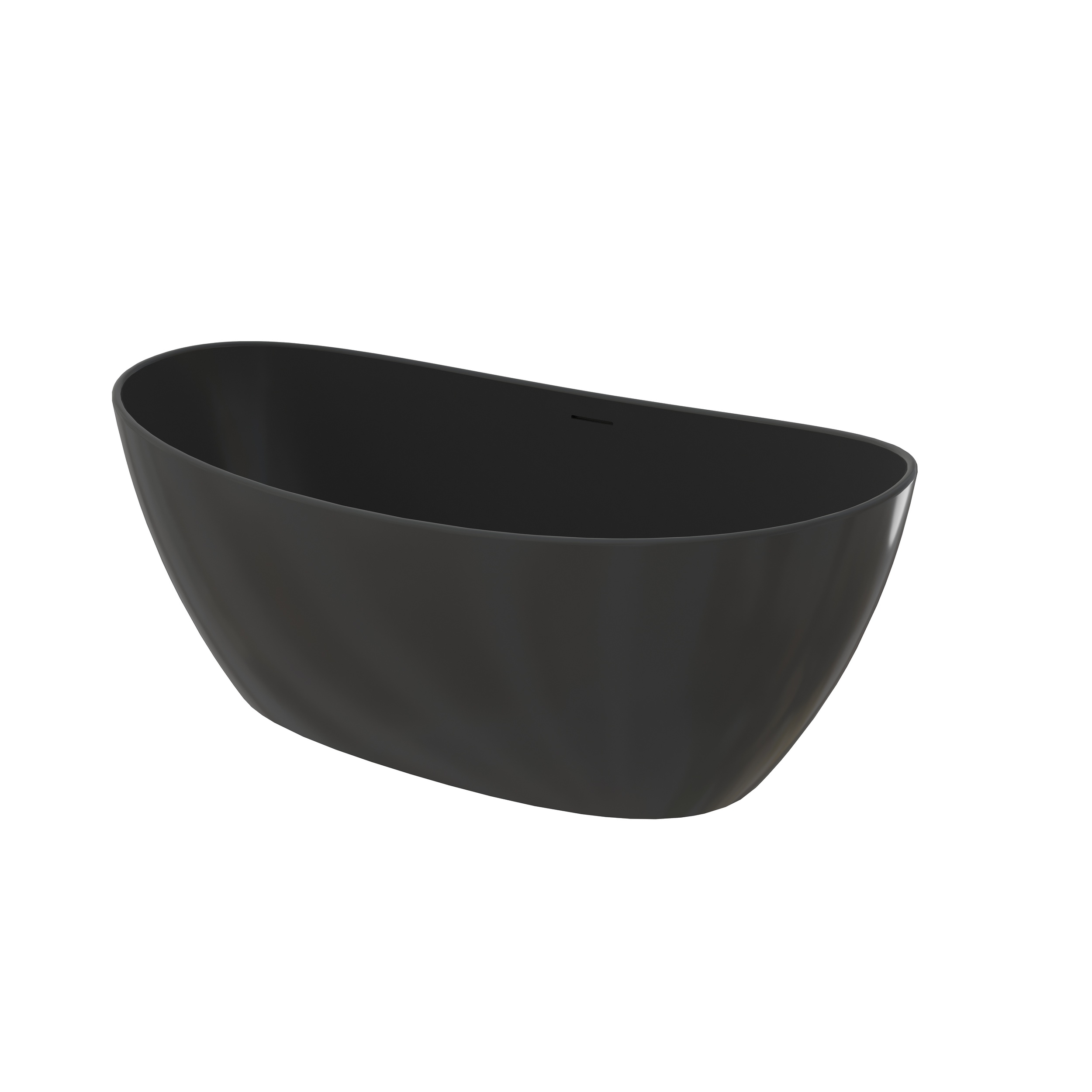 65" Solid Surface Freestanding Double Slipper Soaking Tub with Drain and Overflow