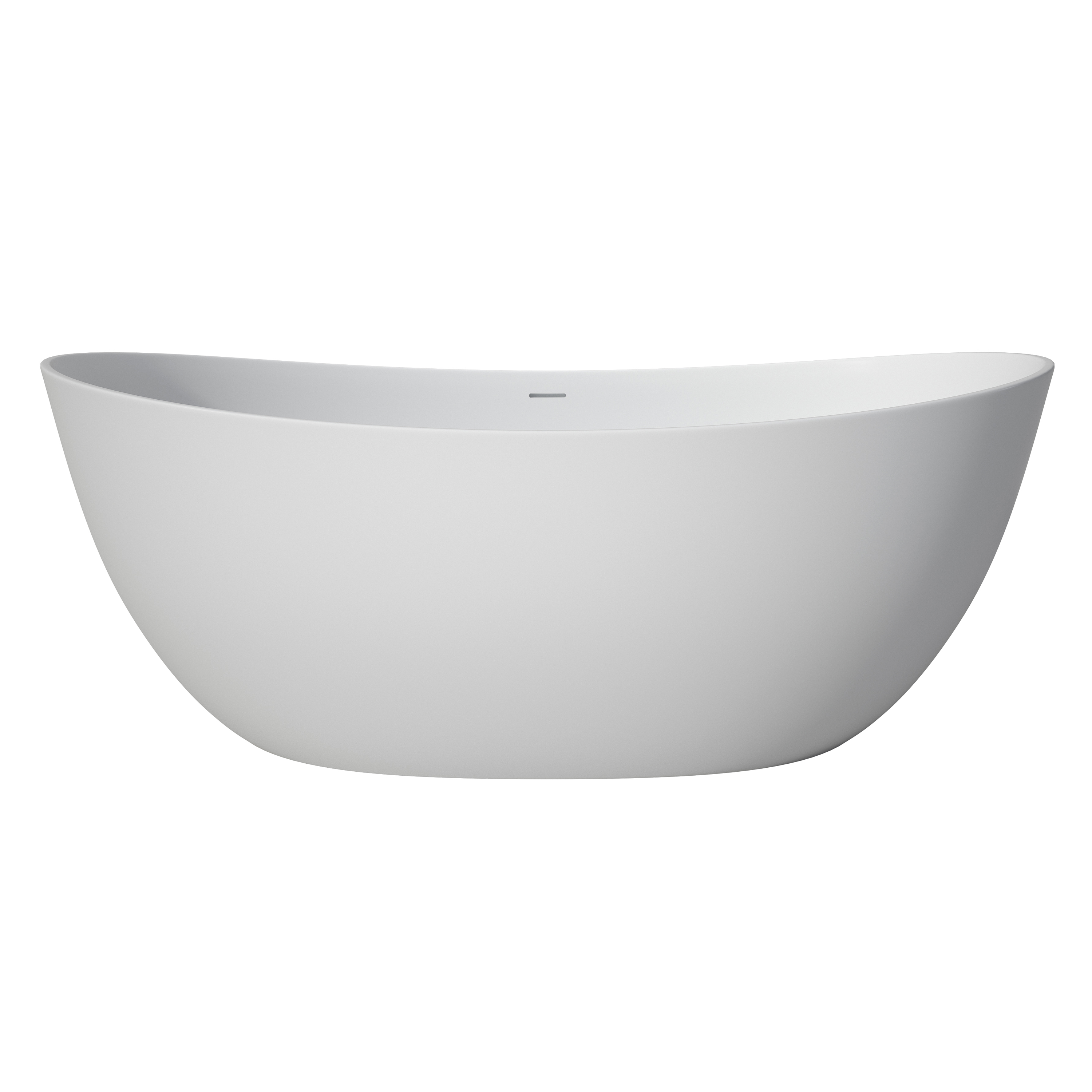 65" Solid Surface Freestanding Double Slipper Soaking Tub with Drain and Overflow