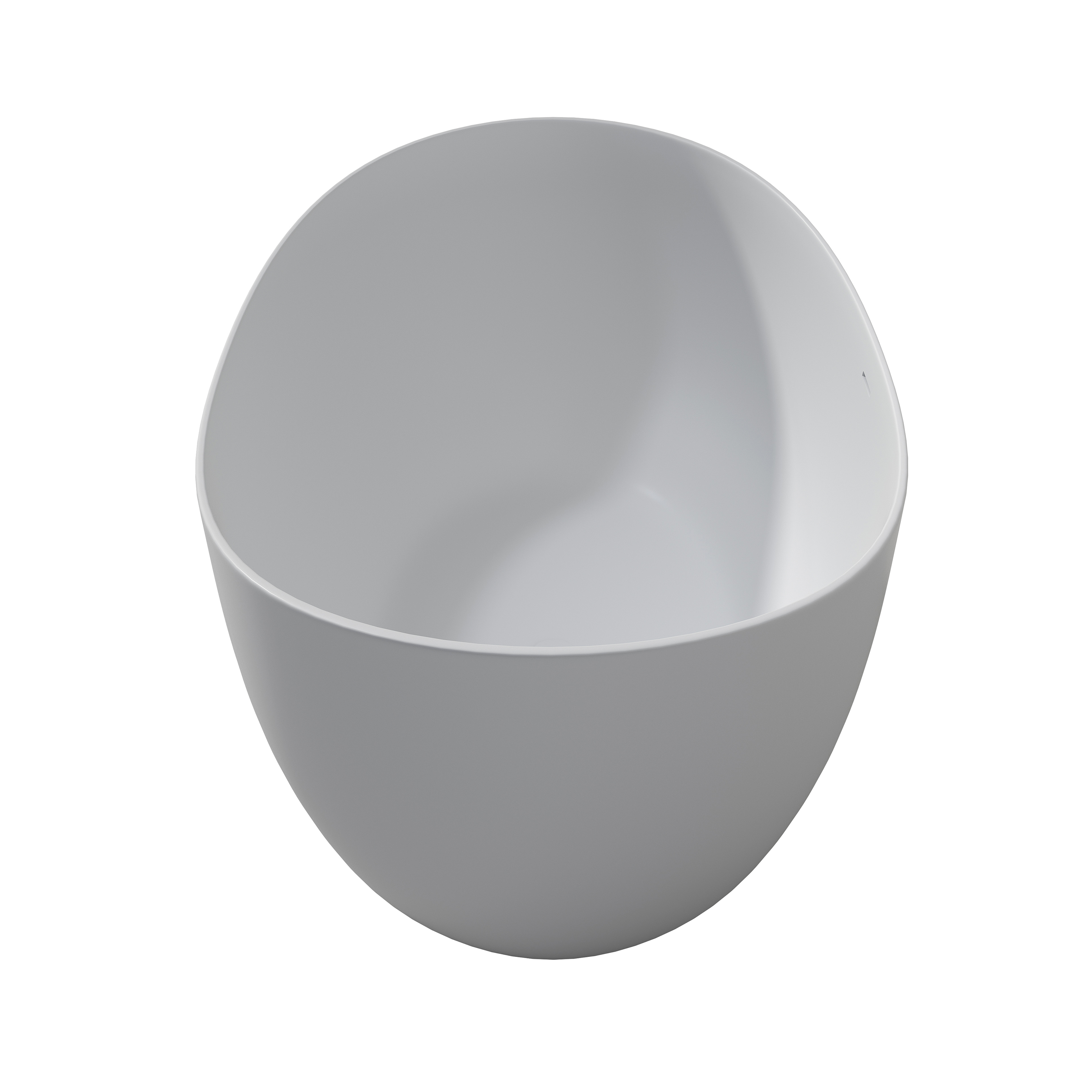 65" Solid Surface Freestanding Double Slipper Soaking Tub with Drain and Overflow