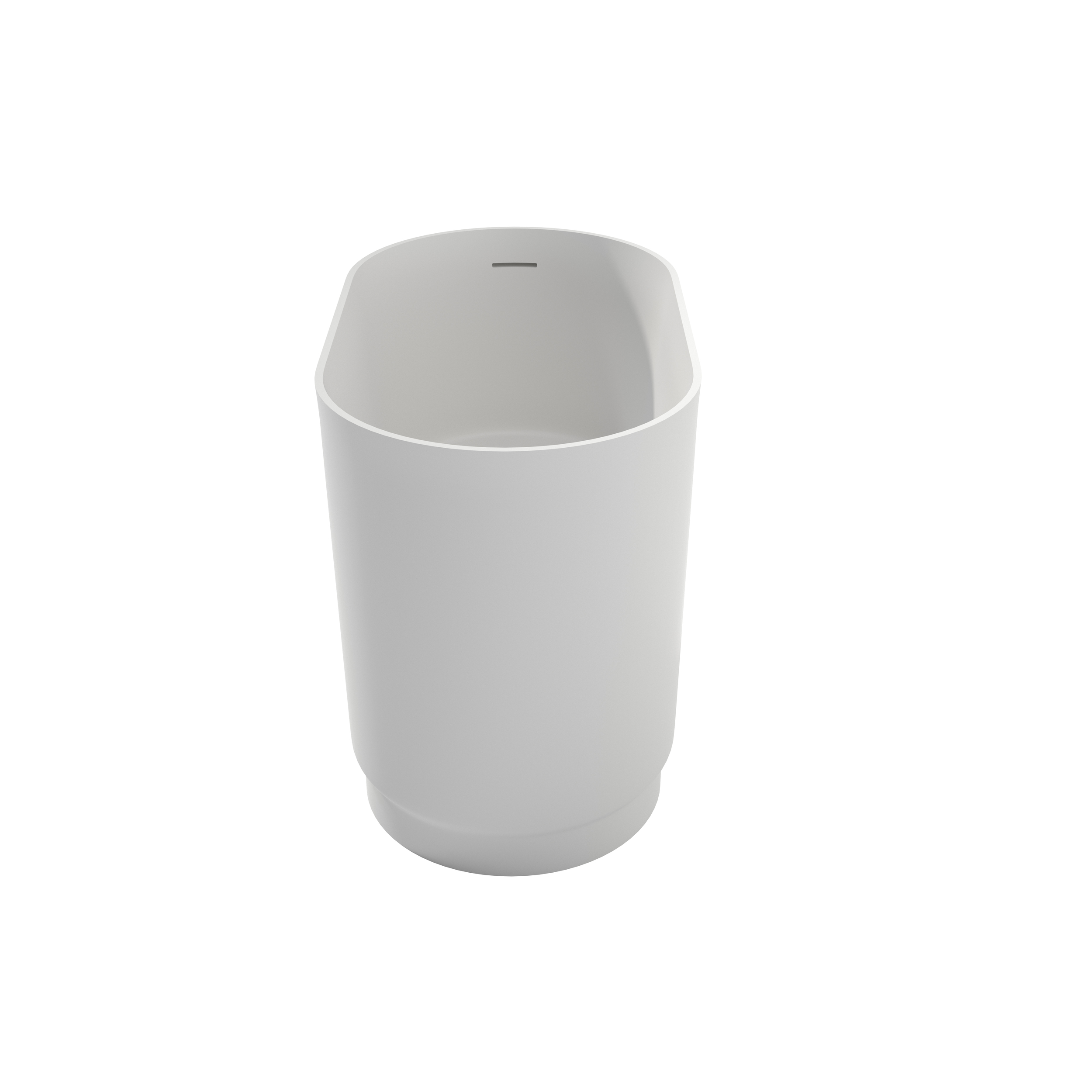 39" Small Freestanding Oval Solid Surface Soaking Bathtub with Built-In Seat