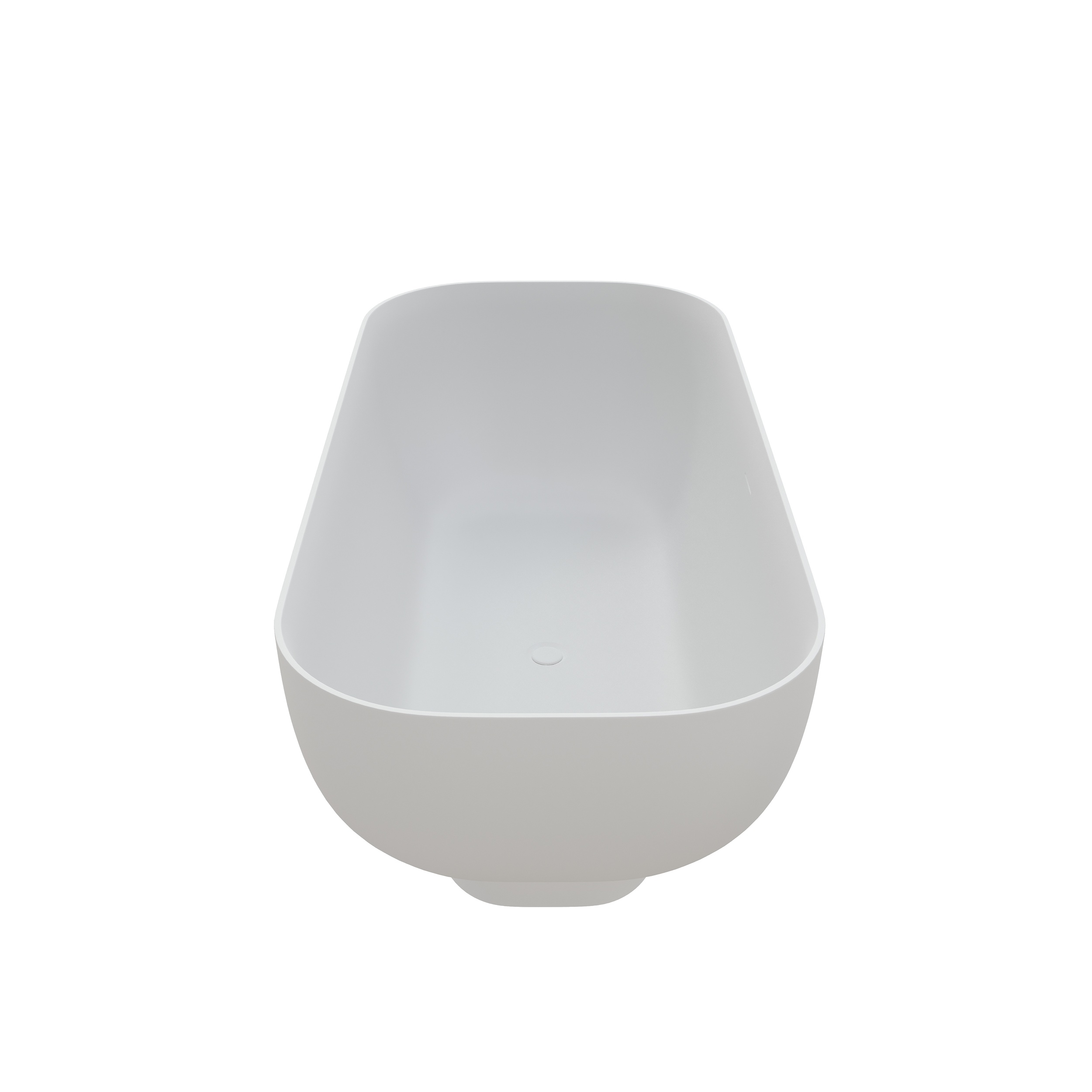 65" Solid Surface Freestanding Soaking Bathtub for Adults with Slightly Raised Base