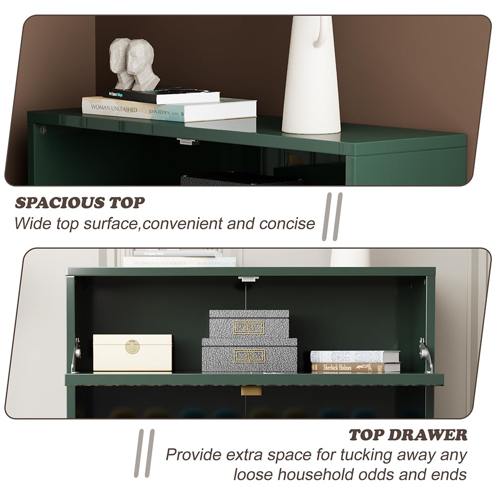 3 Flip Drawers Free Standing Shoe Racks,Modern Shoes Cabinet with Brass Knobs And Legs, 24 Pair for Entryway,Bedroom