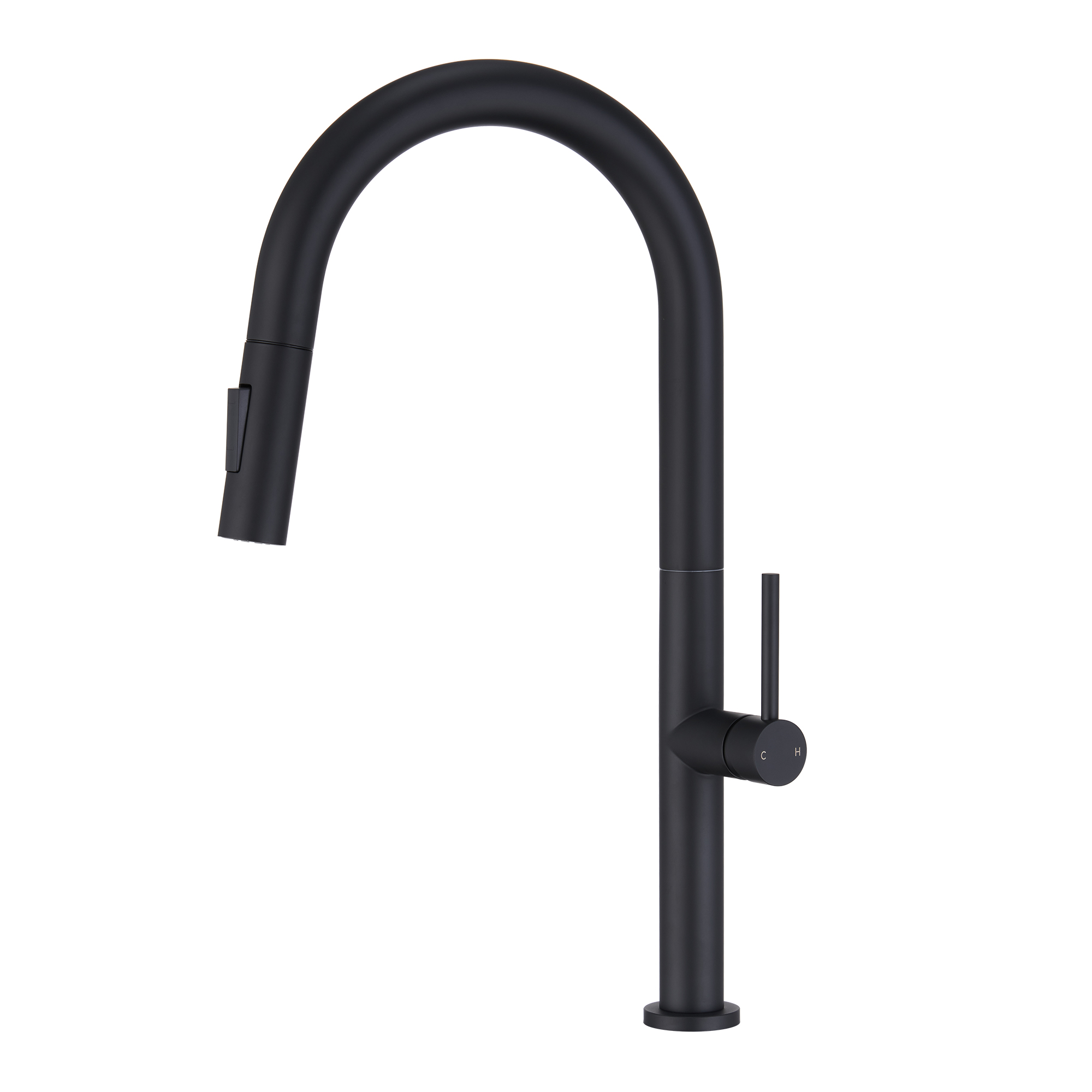 Single Handle Deck Mount High Arc Pull Down Kitchen Faucet with Accessories-Mondawe