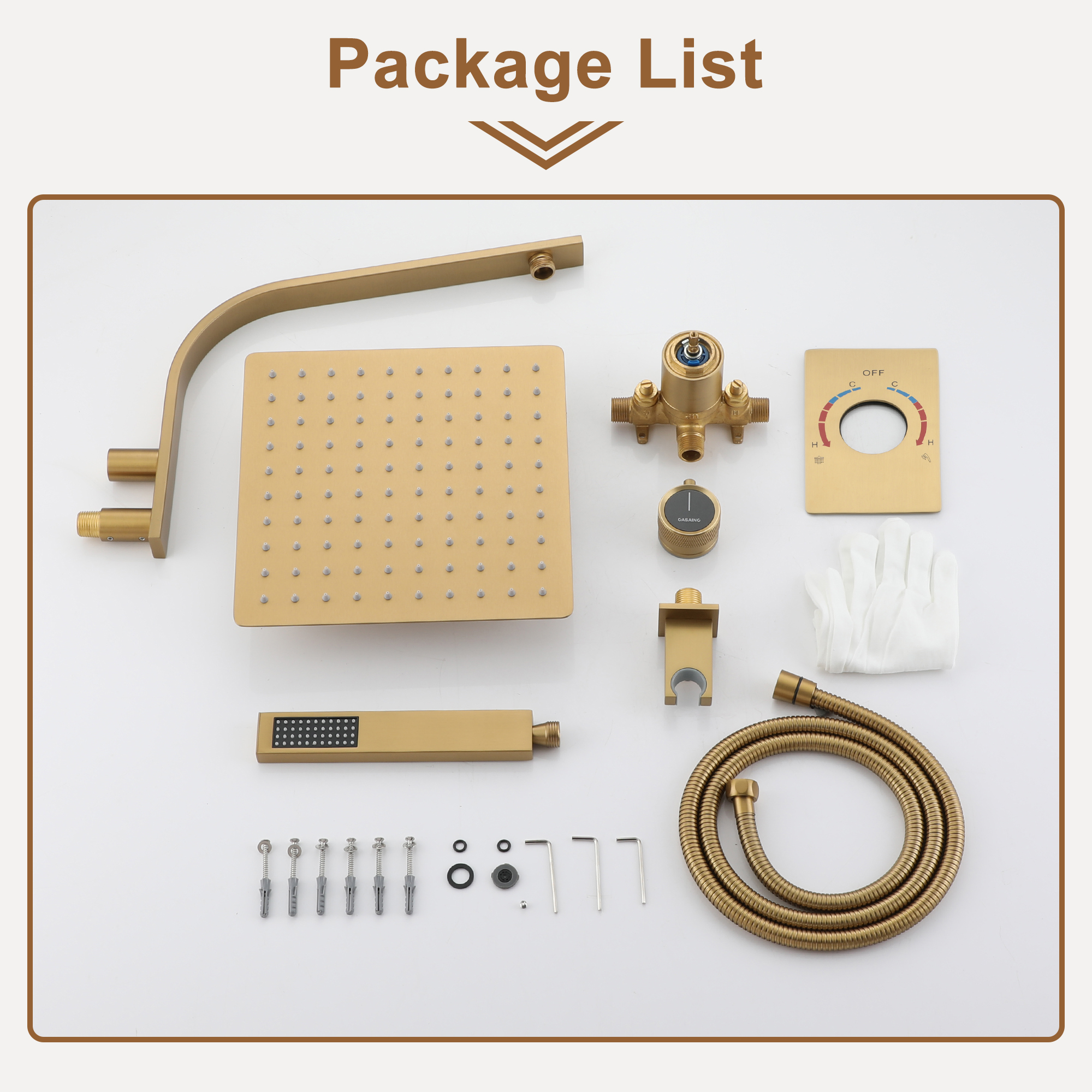 2-Function Single Handle 1-Spray Shower Faucet 1.8 GPM with Easy to Install in. Brushed Gold/Brushed Nickel