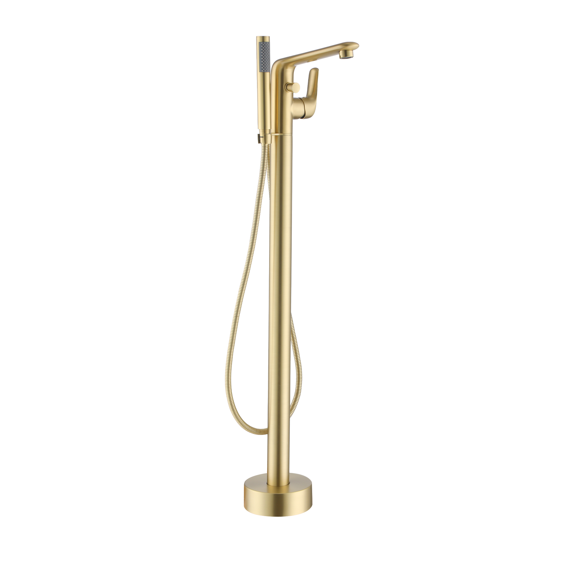Stand Alone Brass Tub Faucet Waterfall Freestanding Bathtub Filler with Hand Shower Matte Black /Brushed Nickel /Brushed Gold /Chrome Plated