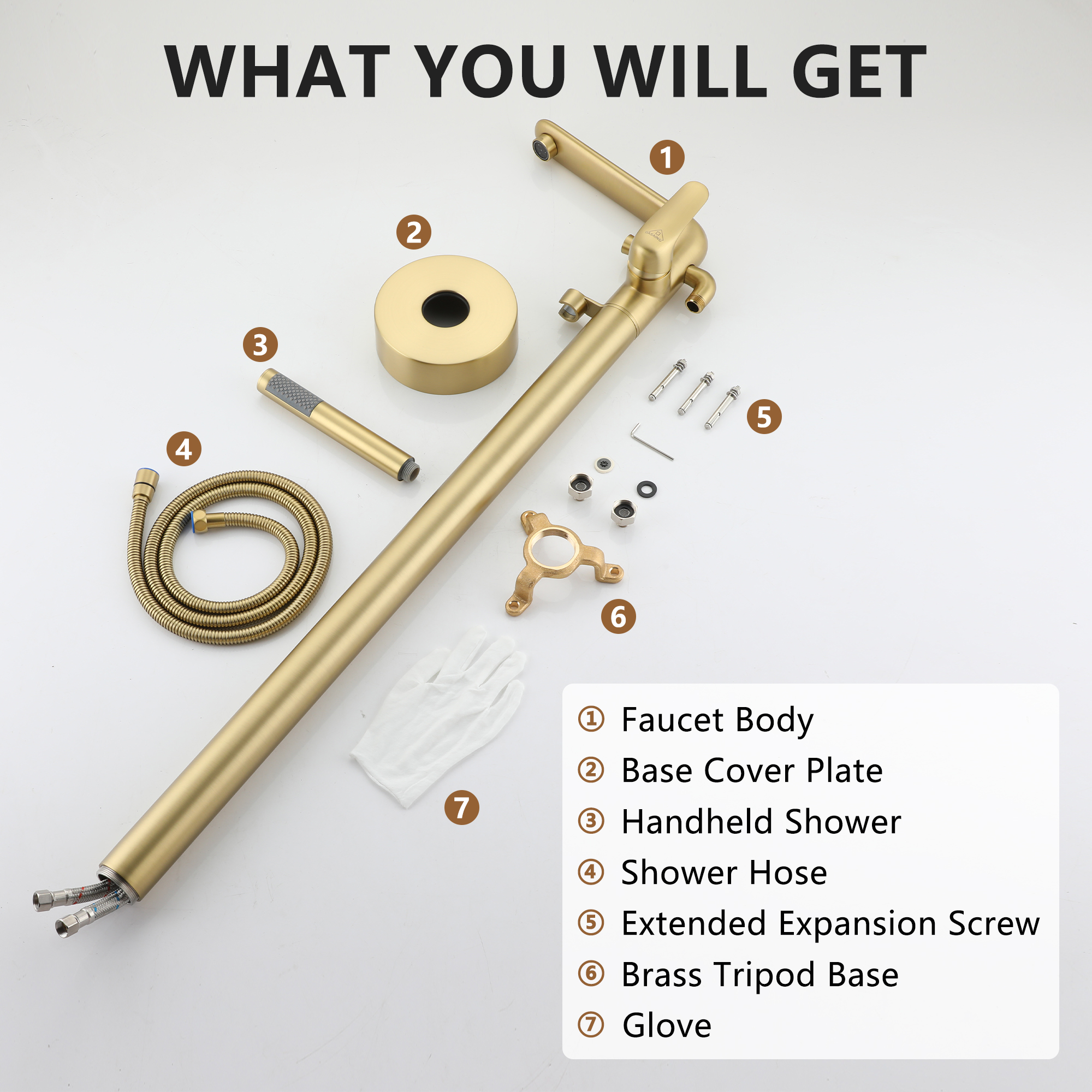 Stand Alone Brass Tub Faucet Waterfall Freestanding Bathtub Filler with Hand Shower Matte Black /Brushed Nickel /Brushed Gold /Chrome Plated