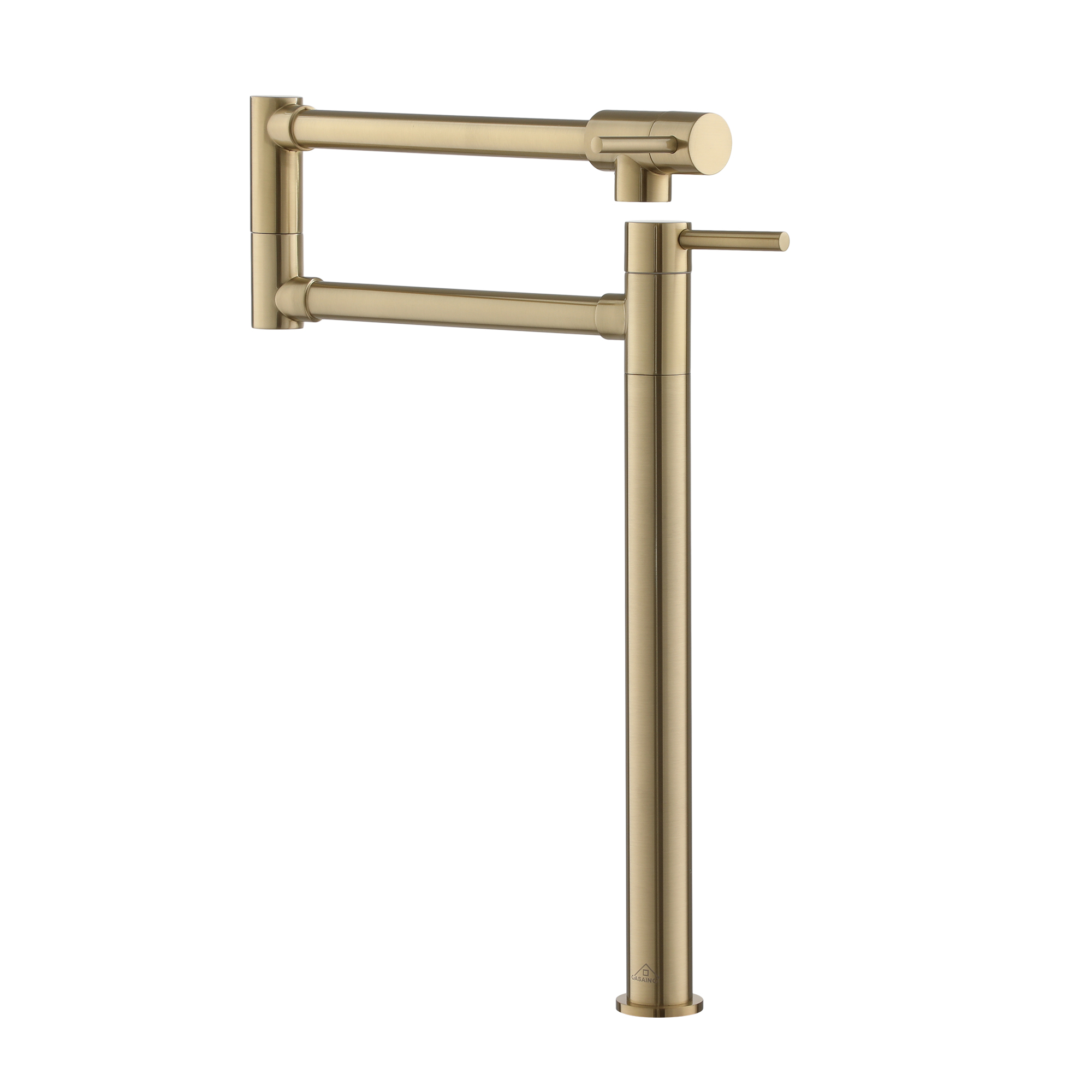 Deck Mount Pot Filler Faucet, Folding Kitchen Faucet with Stretchable Double Joint Swing Arms in Brass Brushed Gold/Brushed Nickel/Chrome Plating/Matte Black